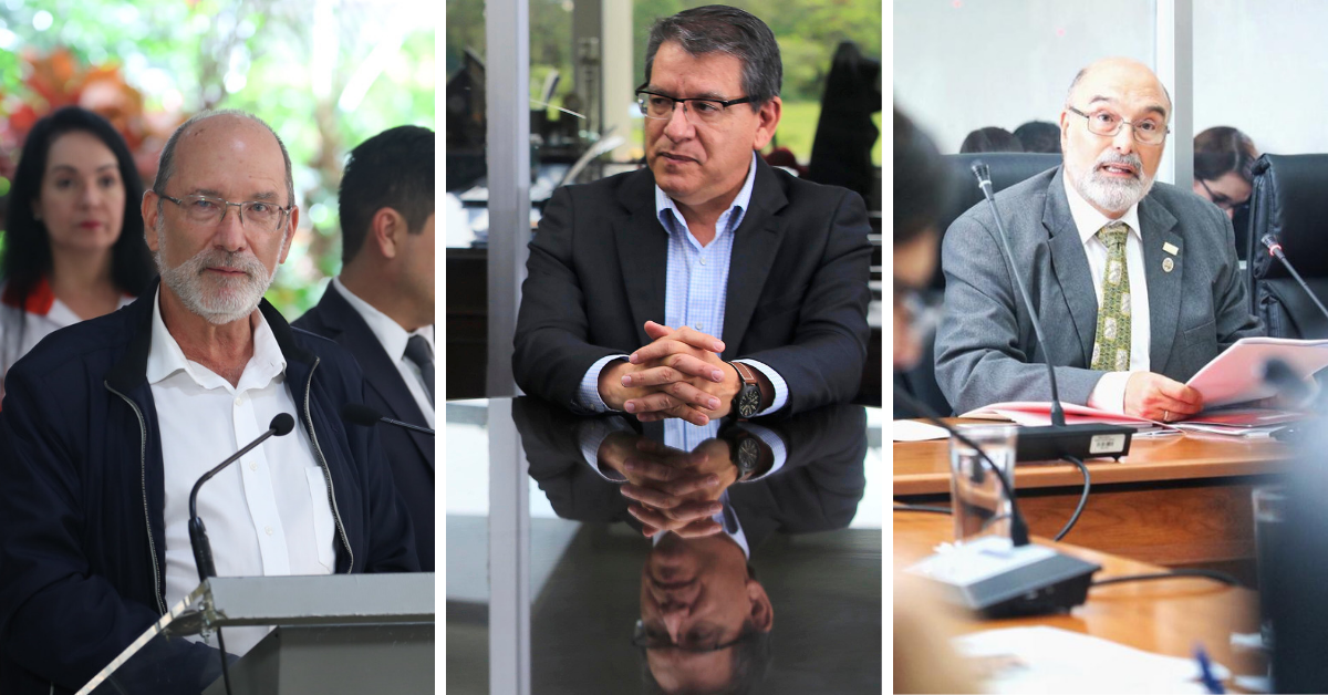 De izquierda a derecha: en entrevista en Radio Monumental, Henning Jensen, rector de la UCR, prometió facilitar los documentos de manera inmediata. Julio Calvo, del TEC; y Alberto Salom, de la UNA, insisten en que harán el trámite hasta contar con el criterio de su asesoría legal.