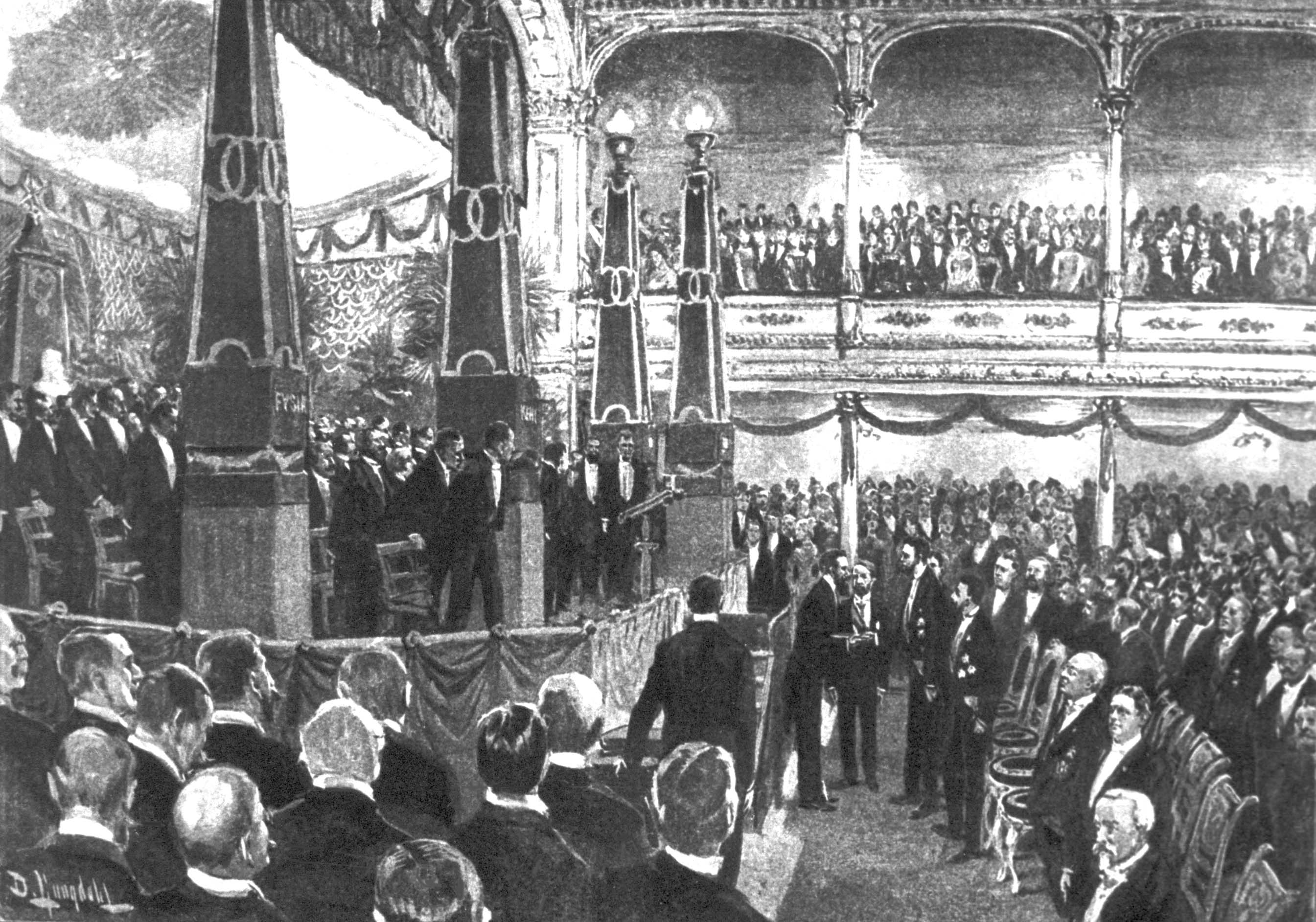 Esta fotografía muestra la primera ceremonia de premiación Nobel. en 1901. Fotografía: © The Nobel Foundation