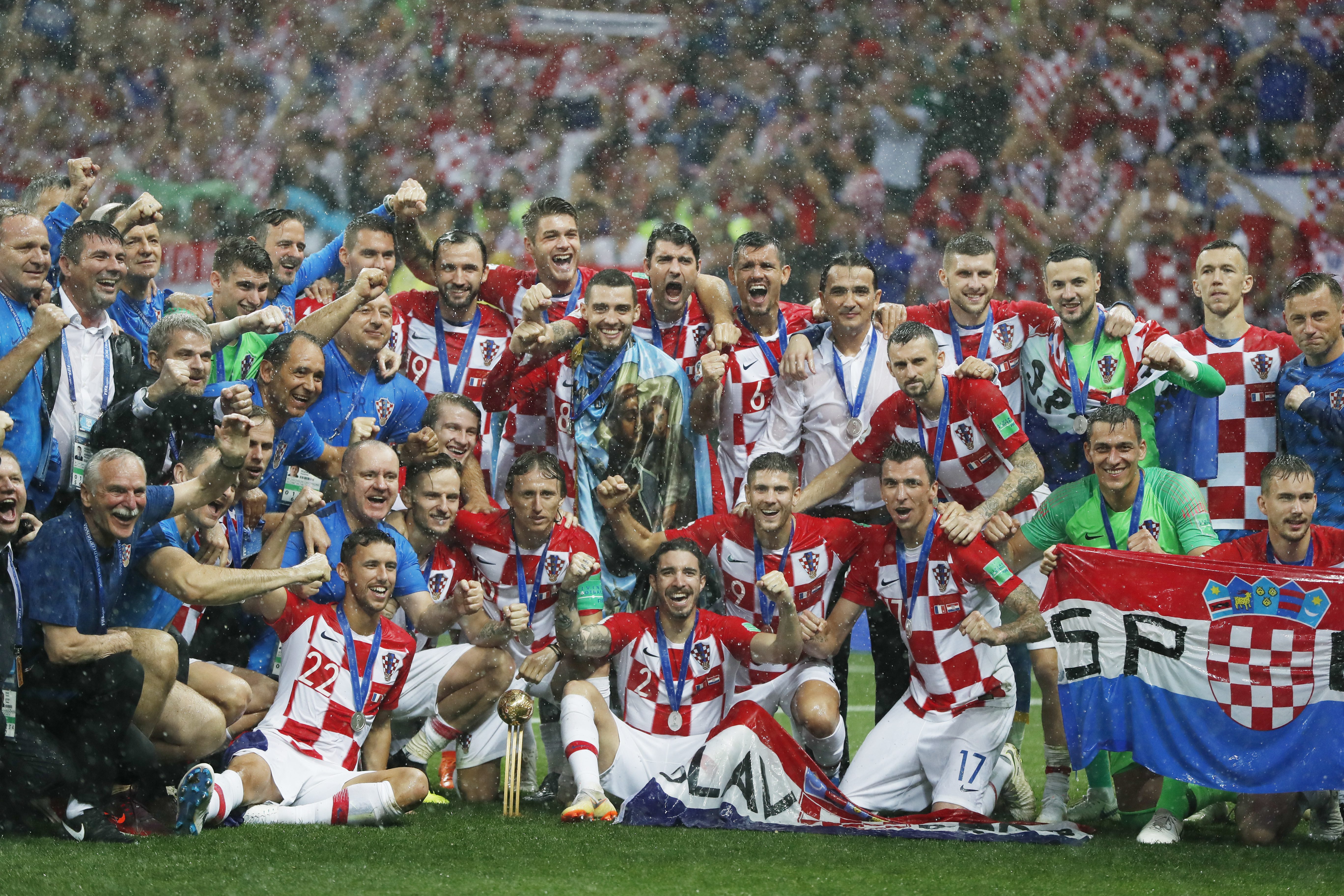Croacia Equipo Nacional Copa Mundial Final 2018 Fútbol Modric etc Tarjeta Postal 