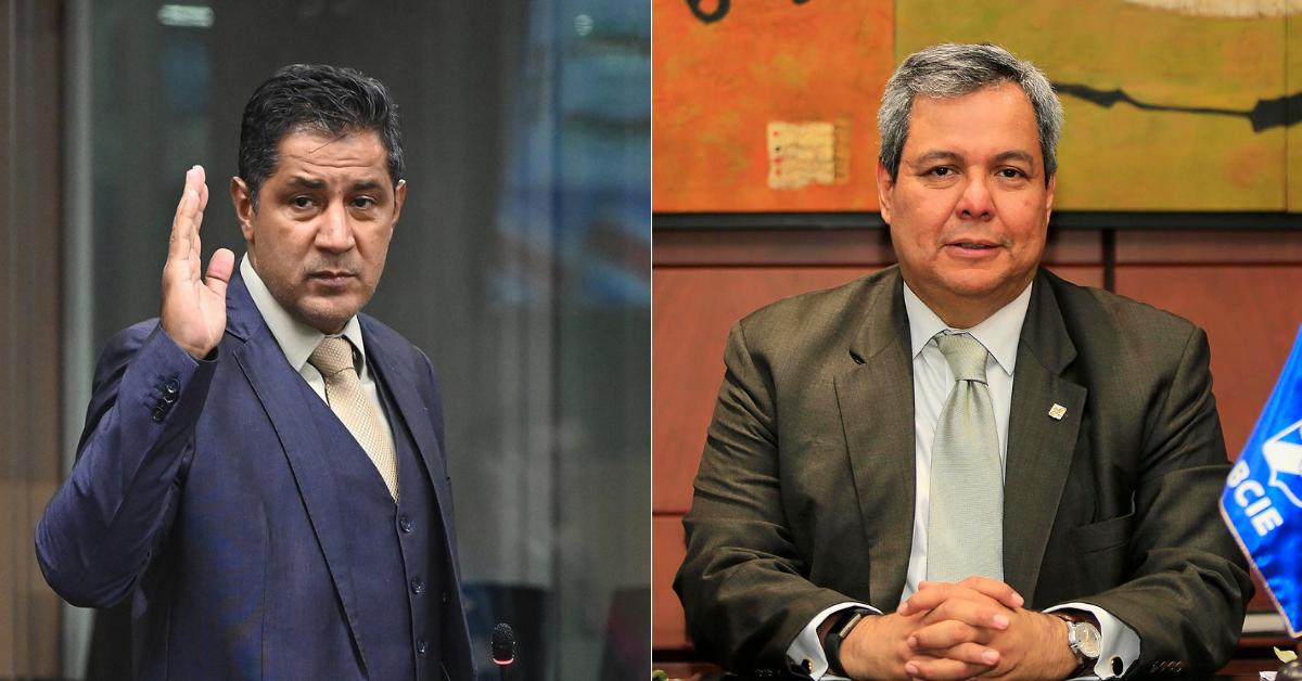 Nogui Acosta, ministro de Hacienda y Dante Mossi, expresidente del BCIE