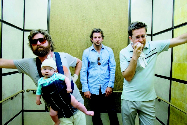 (L-r) ZACH GALIFIANAKIS as Alan holds Baby Tyler, BRADLEY COOPER as Phil and ED HELMS as Stu in Warner Bros. Pictures and Legendary Pictures comedy The Hangover, distributed by Warner Bros. Pictures.
PHOTOGRAPHS TO BE USED SOLELY FOR ADVERTISING, PROMOTION, PUBLICITY OR REVIEWS OF THIS SPECIFIC MOTION PICTURE AND TO REMAIN THE PROPERTY OF THE STUDIO. NOT FOR SALE OR REDISTRIBUTION.