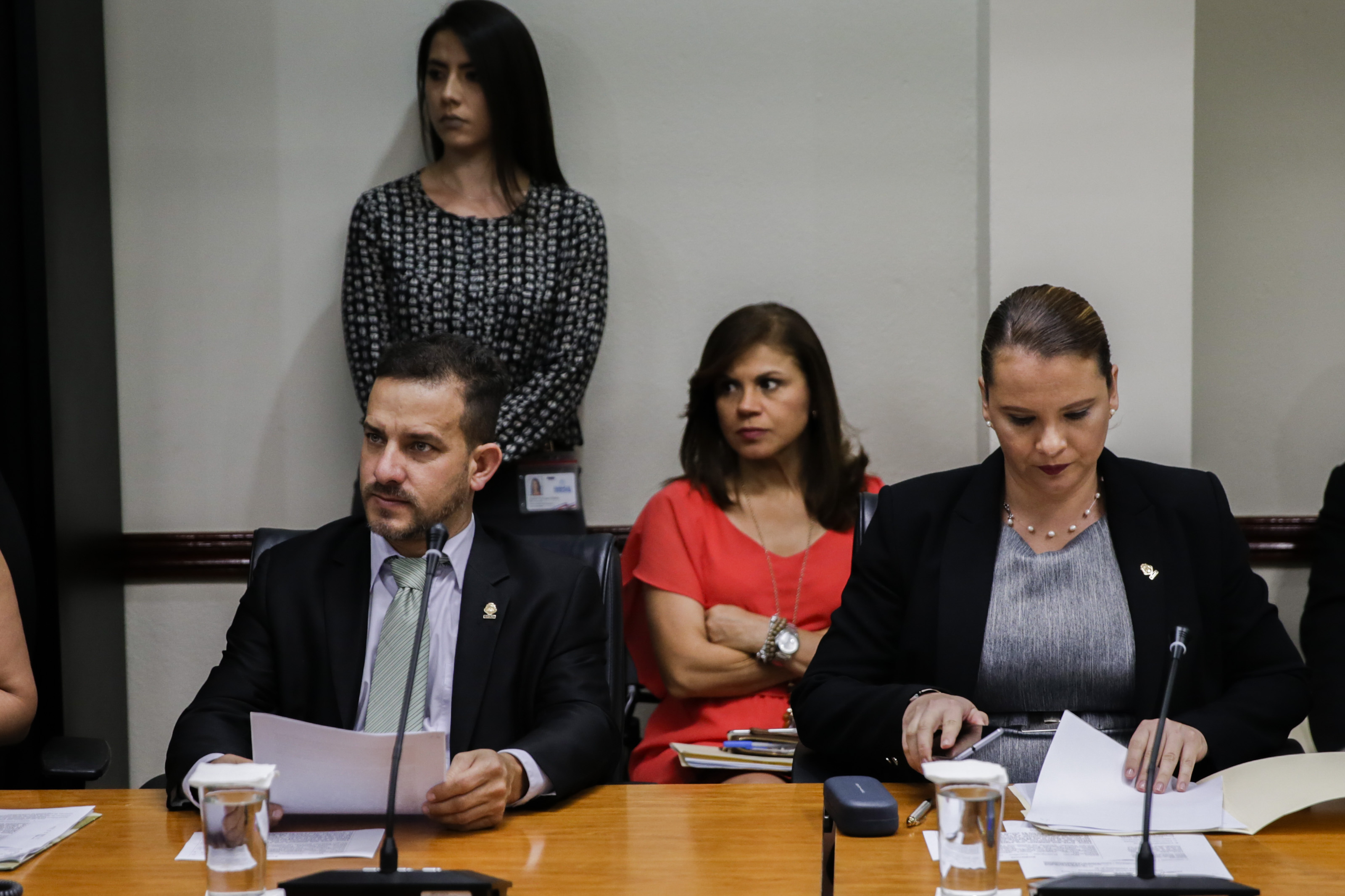 13/02/2019. Asamblea legislativa, San Jose, Costa Rica. Comisión de Asuntos Agropecuarios. desembolso por parte de INFOCOOP al sector cooperativo, coocafé a los ex socios de coopepueblos. Estuvieron presentes. Marvin Rodrigues Vicepresidente de la República ( corbata roja), Renato Alvarado Ministro de agricultura (saco café), Alvaro Jiménez Presidente Consorcio COOCAFE (saco gris camisa blanca), Gustavo Fernández Director ejecutivo de INFOCOOP (sacó gris camisa turquesa). En la Foto Diputados: Wagner Jiménez y Carmen Chan Fotografía: Alejandro Gamboa Madrigal.