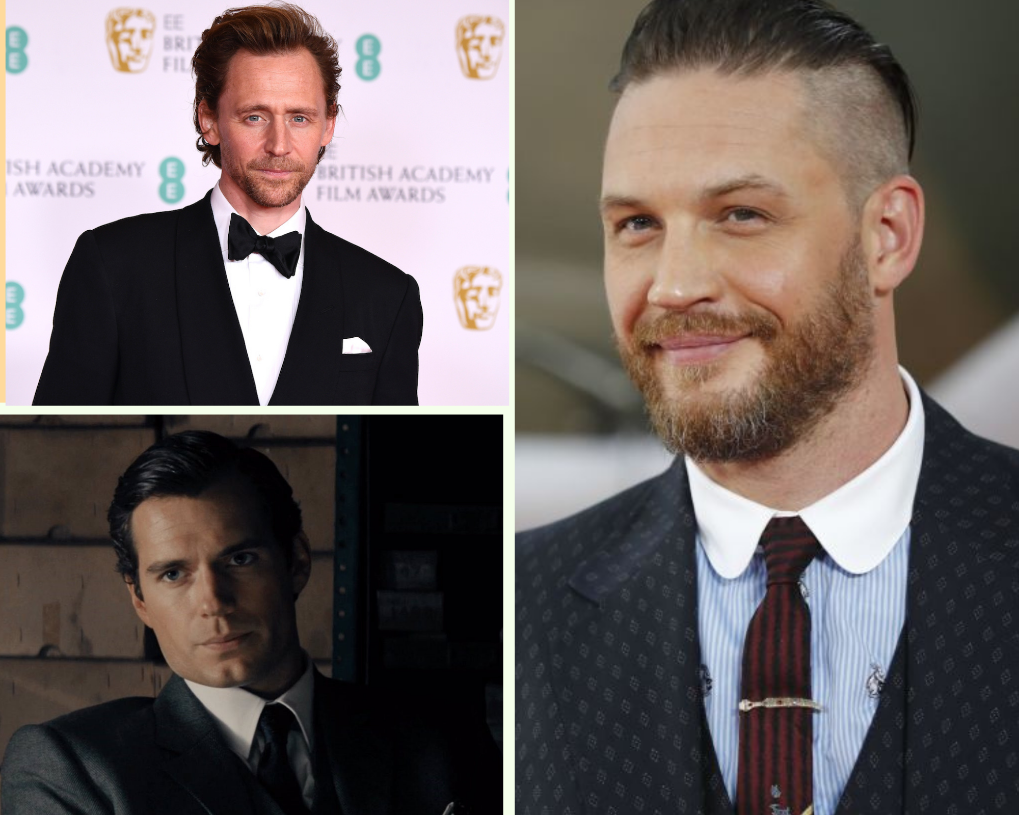 Tom Hiddleston (arriba), Tom Hardy (derecha) y Henry Cavill están entre los favoritos. Foto: diseño propio