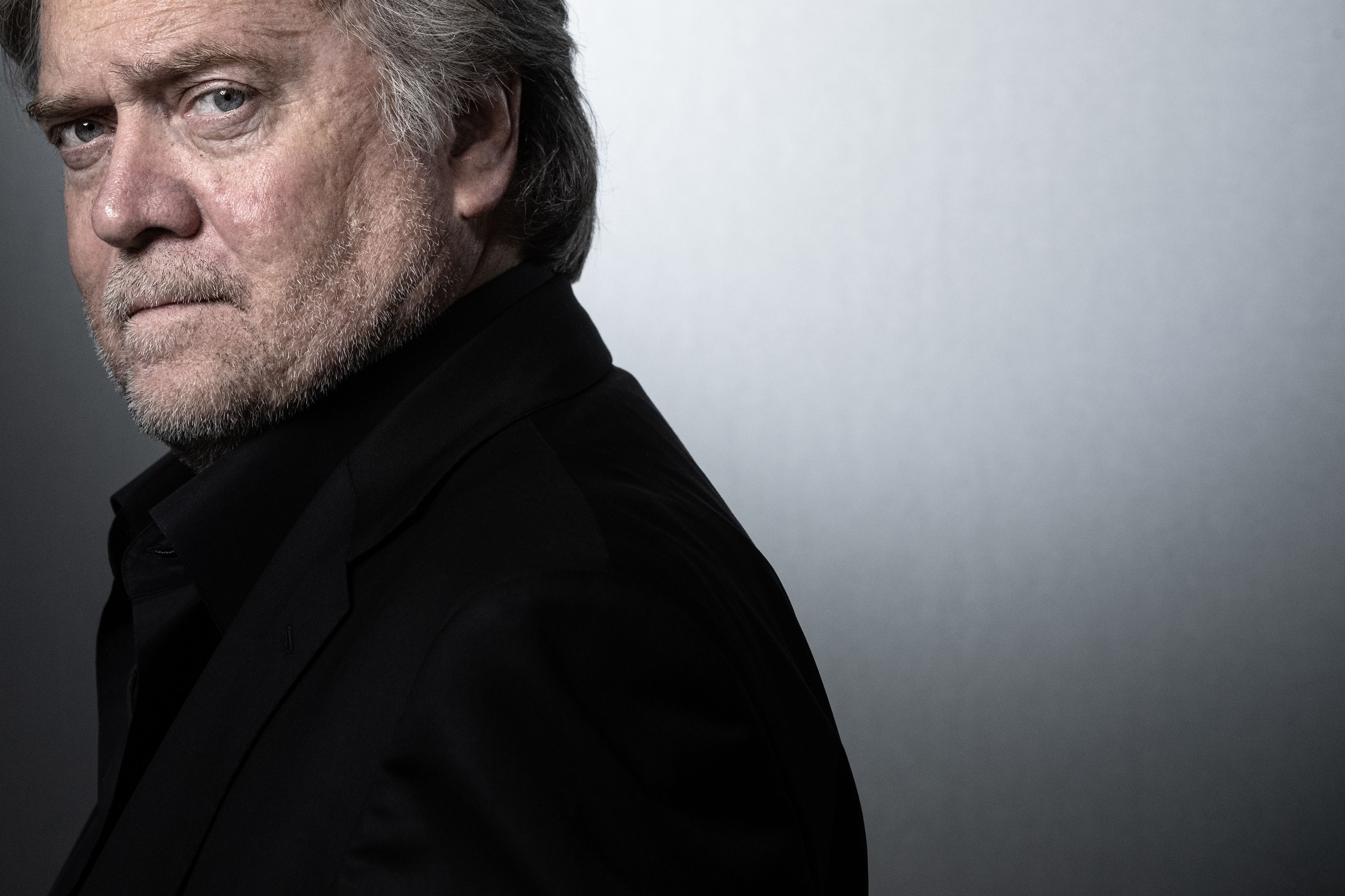 (FILES) In this file photo former advisor to the US president and US publicist Steve Bannon poses during a photo session in Paris on May 27, 2019. - Authorities arrested Donald Trump's former top adviser Steve Bannon on August 20, 2020, as federal prosecutors accused him and three others of defrauding hundreds of thousands of donors fundraising for a wall on the US border with Mexico. The online crowdfunding campaign known as "We Build the Wall" raised more than $25 million, prosecutors said, which the defendants said would be used on construction but was instead used for their own profit. (Photo by JOEL SAGET / AFP)