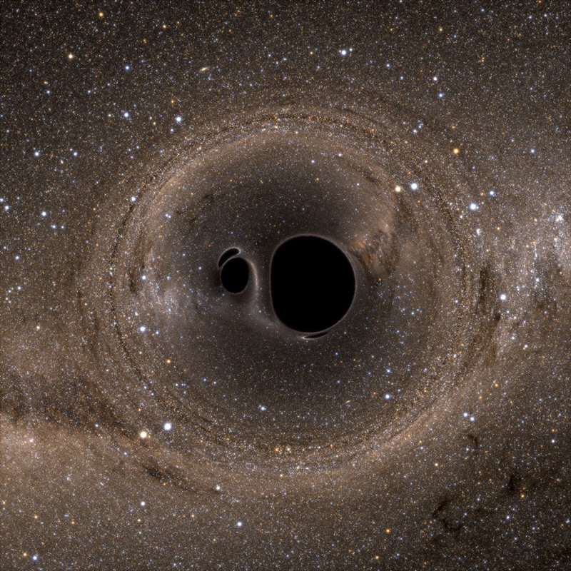Simulación de la fusión de dos agujeros negros. Las ondas gravitacionales permitirán observar eventos como este. | SXS COLLABORATION /UNIVERSIDAD DE CHICAGO PARA LN