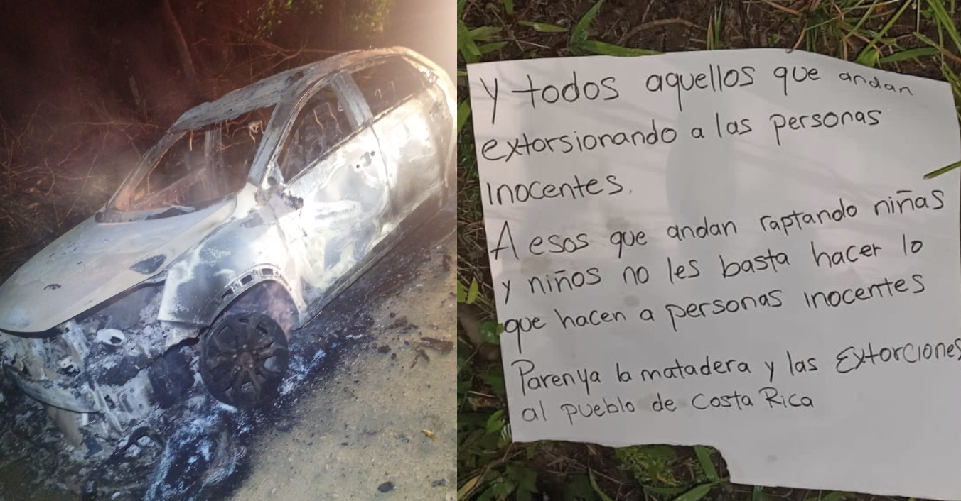 vehículo y carta en garabito