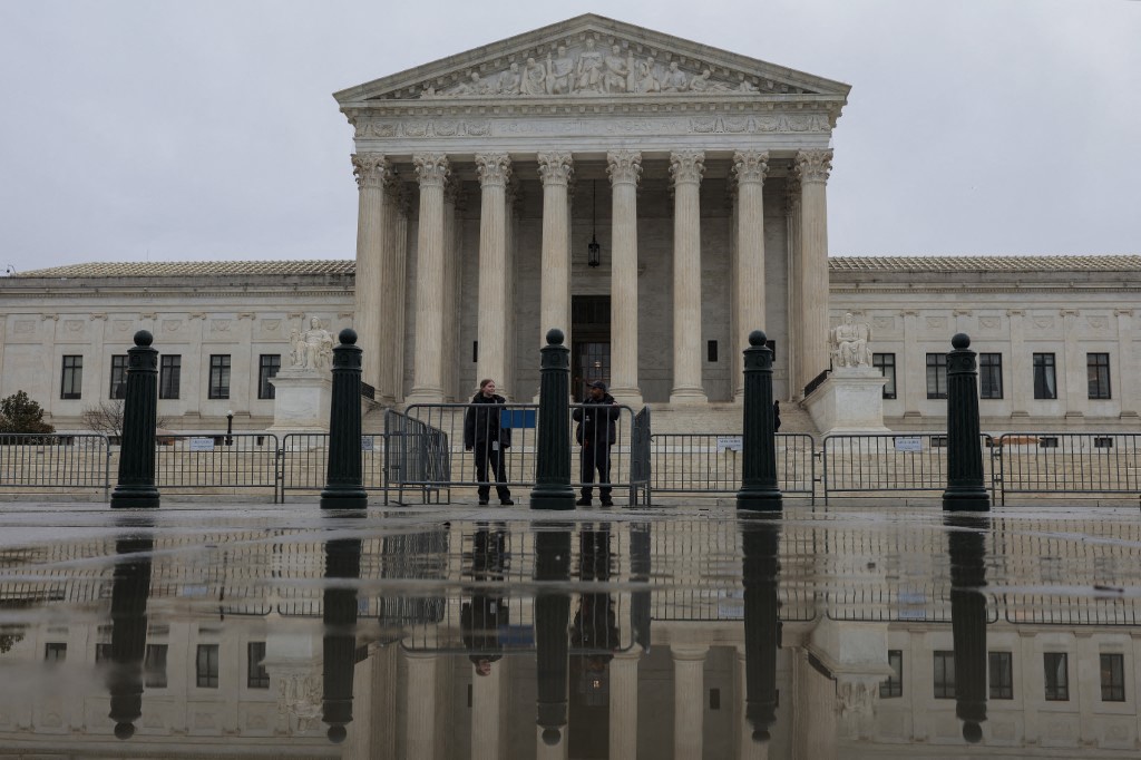 WASHINGTON, DC - FEBRUARY 20: The U.S. Supreme Court as seen on February 20, 2026 in Washington, DC. The Supreme Court ruled against the legality of President Trump's tariffs in a 6-3 ruling authored by conservative Chief Justice John Roberts. Heather Diehl/Getty Images/AFP (Photo by Heather Diehl / GETTY IMAGES NORTH AMERICA / Getty Images via AFP)