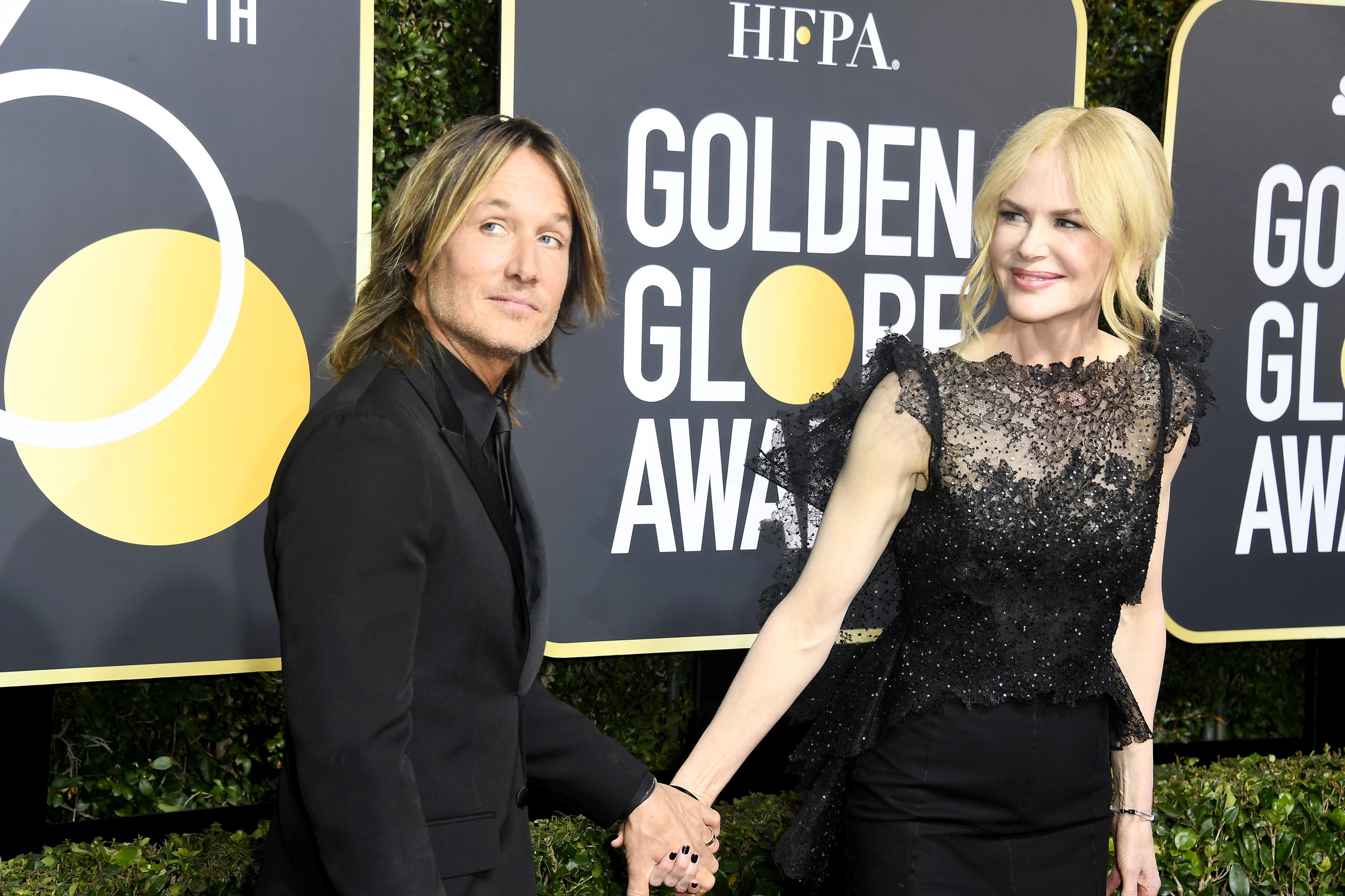 BEVERLY HILLS, CA - JANUARY 07: Keith Urban and Nicole Kidman attend The 75th Annual Golden Globe Awards at The Beverly Hilton Hotel on January 7, 2018 in Beverly Hills, California. Frazer Harrison/Getty Images/AFP
== FOR NEWSPAPERS, INTERNET, TELCOS & TELEVISION USE ONLY ==