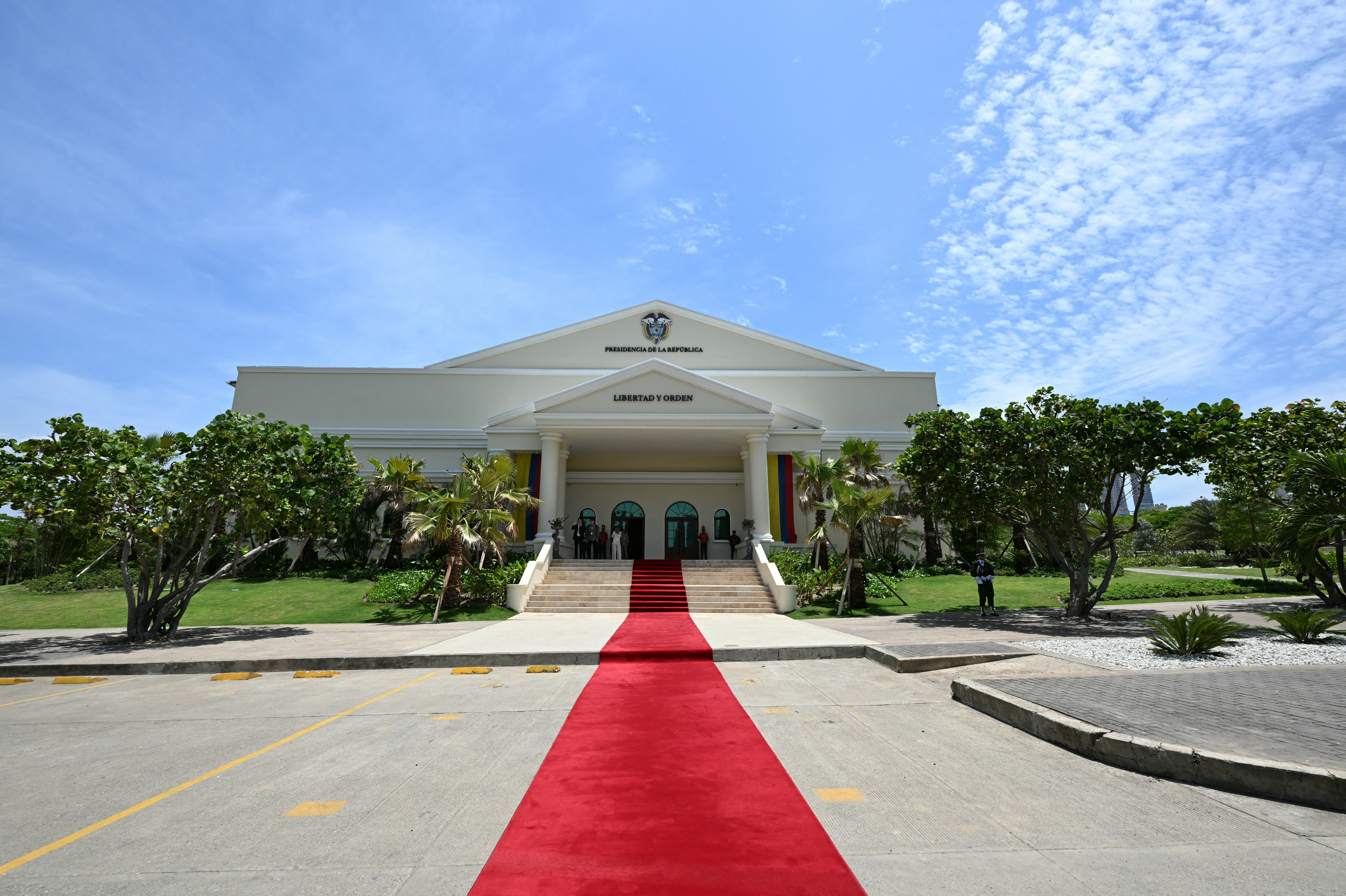 Vista general de la sede de la Presidencia de Colombia dentro del batallón Paraíso del Ejército, antes de la reunión entre el secretario de Estado de Estados Unidos, Marco Rubio, y el presidente de Colombia, Abelardo de la Espriella, en Barranquilla, Colombia, el 8 de septiembre de 2026.