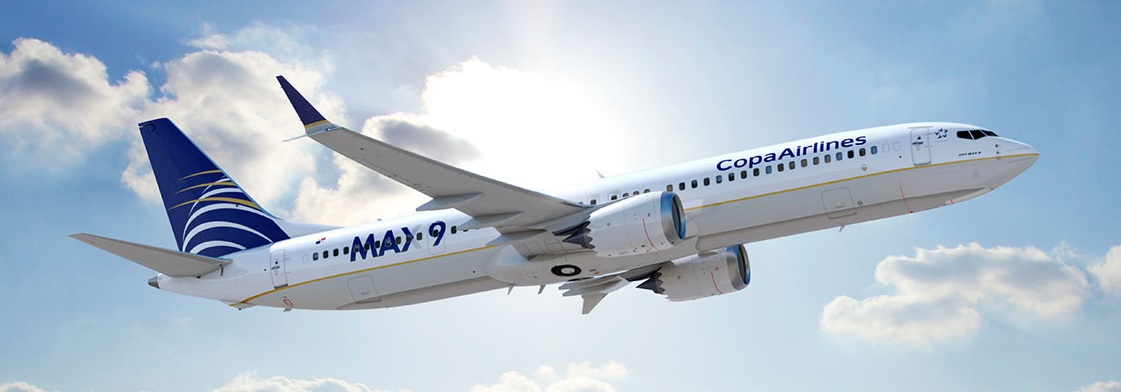 La compañía realizó casi 1.400 vuelos y más de 7.700 horas de vuelo con sus seis aeronaves MAX9 desde setiembre de 2018. Fotografía: tomada del sitio web de Copa Airlines.