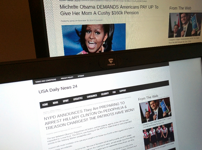 El sitio USA Daily News 24 es un sitio de noticias falso registrado en Macedonia.