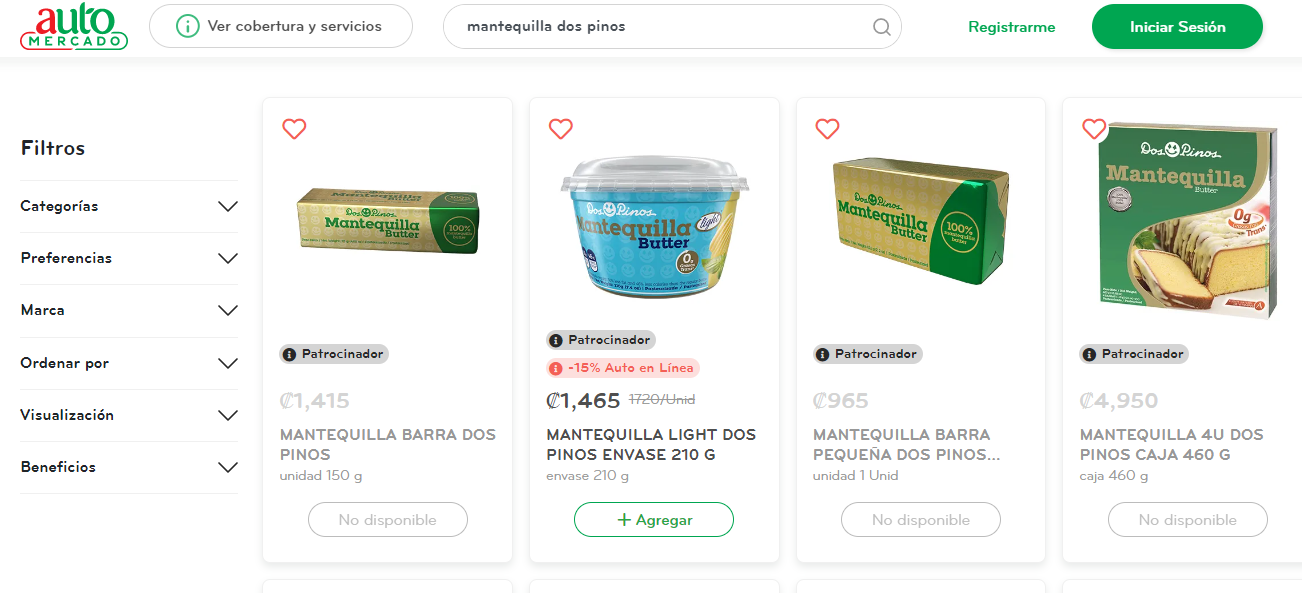 Abarrotes :: Mantequillas y margarinas :: Mantequillas :: MANTEQUILLA SIN  SAL DOS PINOS 115GRS - Productos: Compras de supermercado online