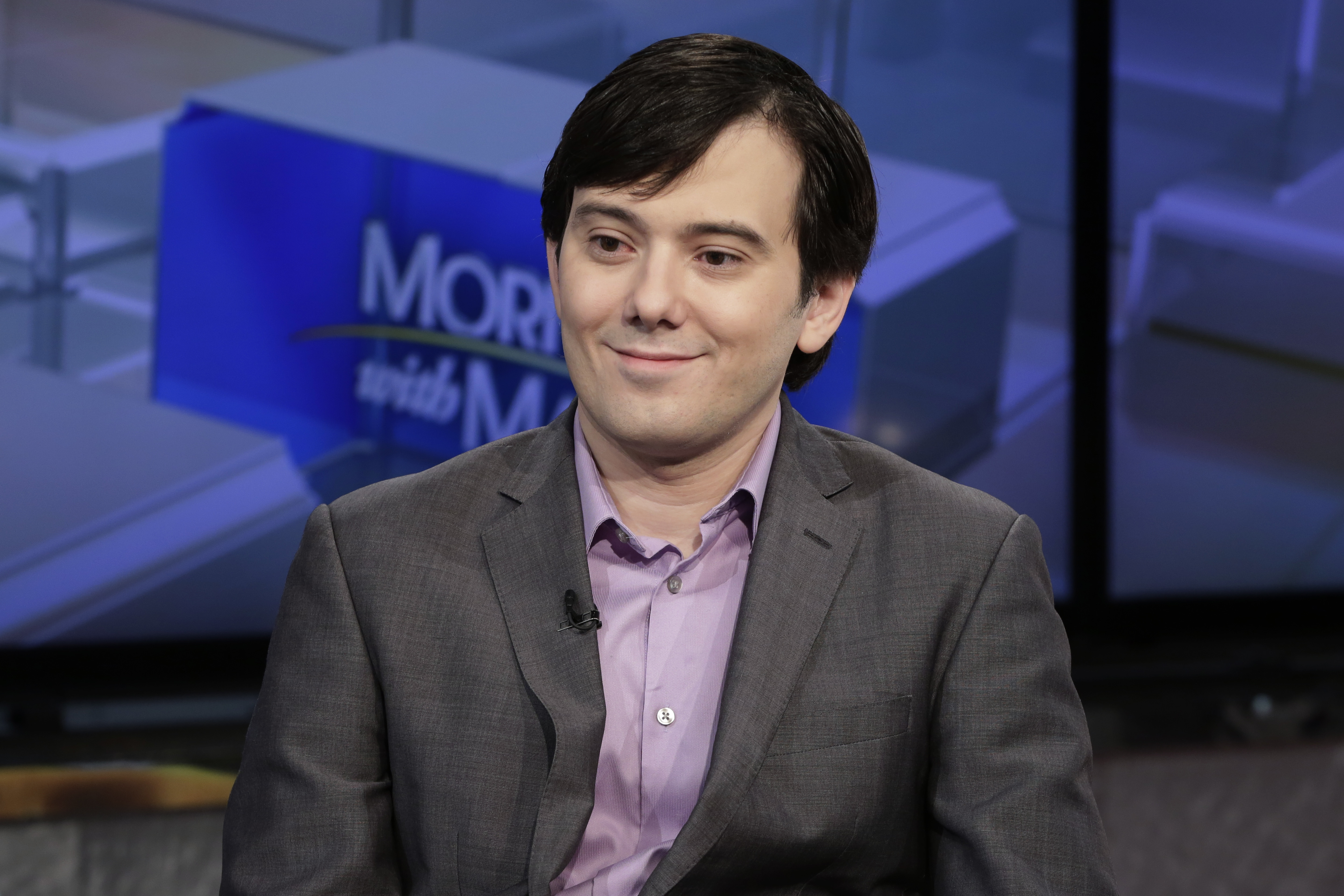 FILE - In this Aug. 15, 2017 photo, Martin Shkreli is interviewed on the Fox Business Network in New York. Shkreli cried in court Friday, March 9, 2018, as he apologized for defrauding investors while being sentenced by a federal judge. Prosecutors want him sentenced to 15 years in prison, while his defense attorney argued he only deserves 18 months because his investors in two failed hedge funds got their money back. (AP Photo/Richard Drew, File)