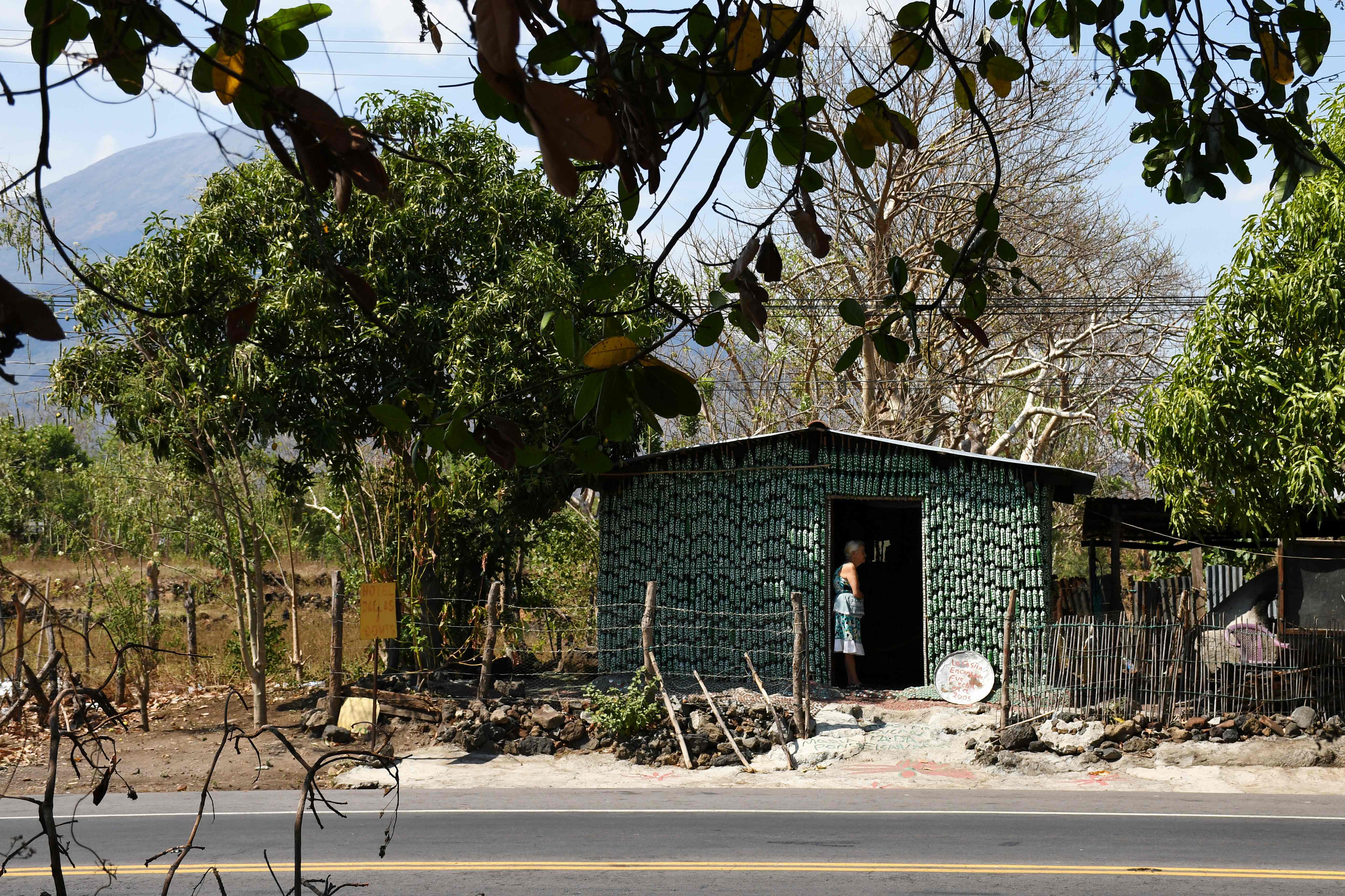 Símbolo de reciclaje en El Salvador. Foto: AFP