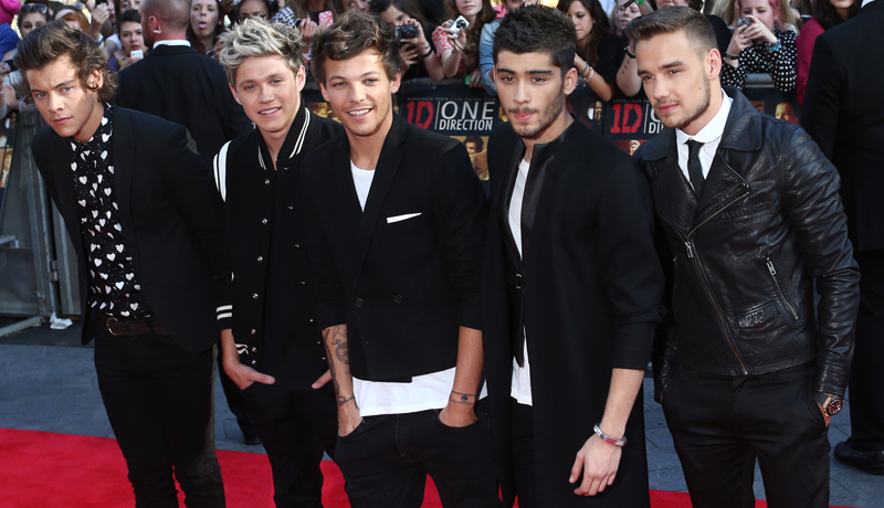 One Direction.Harry Styles (fuera de la foto), Niall Horan, Louis Tomlinson, Zayn Malik y Liam Payne son la inspiración para miles de niñas y jóvenes. AFP
