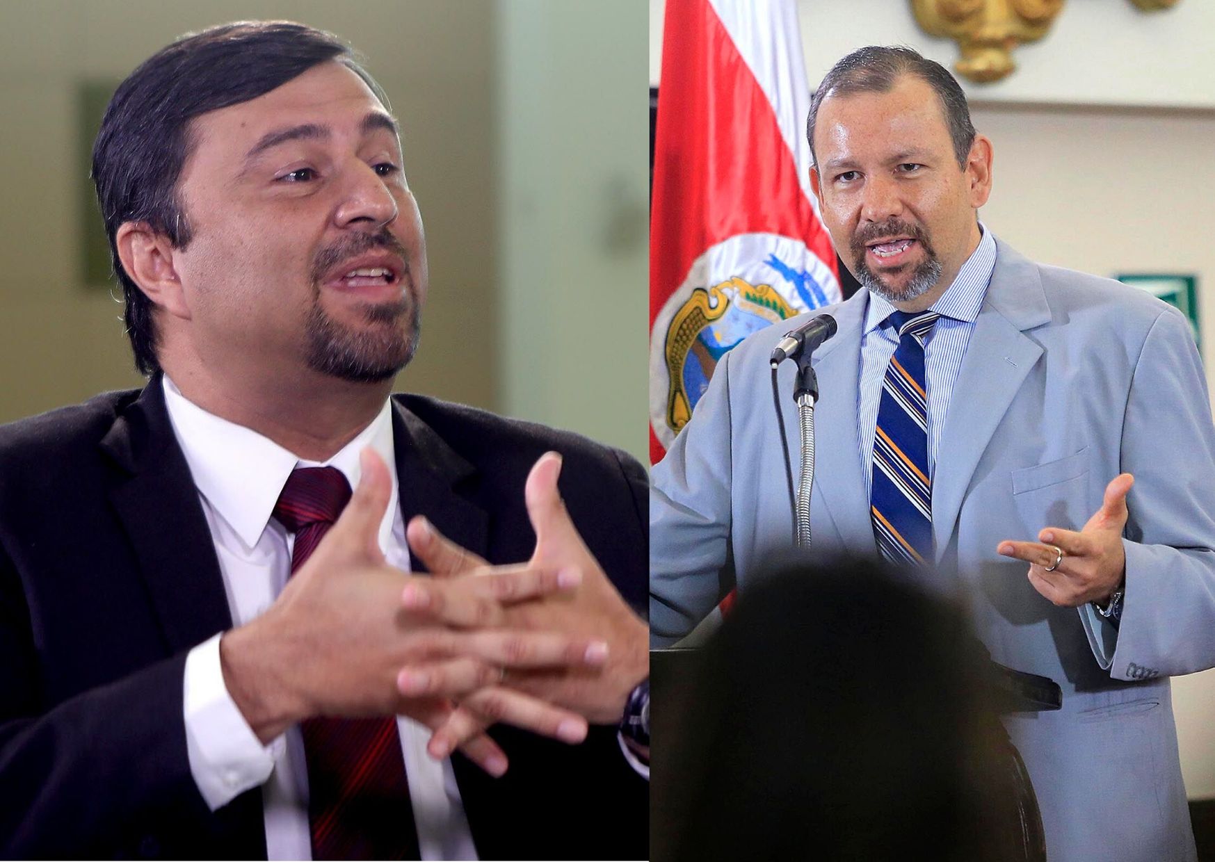 Jaime Barrantes, gerente de Pensiones de la Caja Costarricense de Seguro Social (CCSS) y Luis Paulino Mora, director nacional del Pensiones.