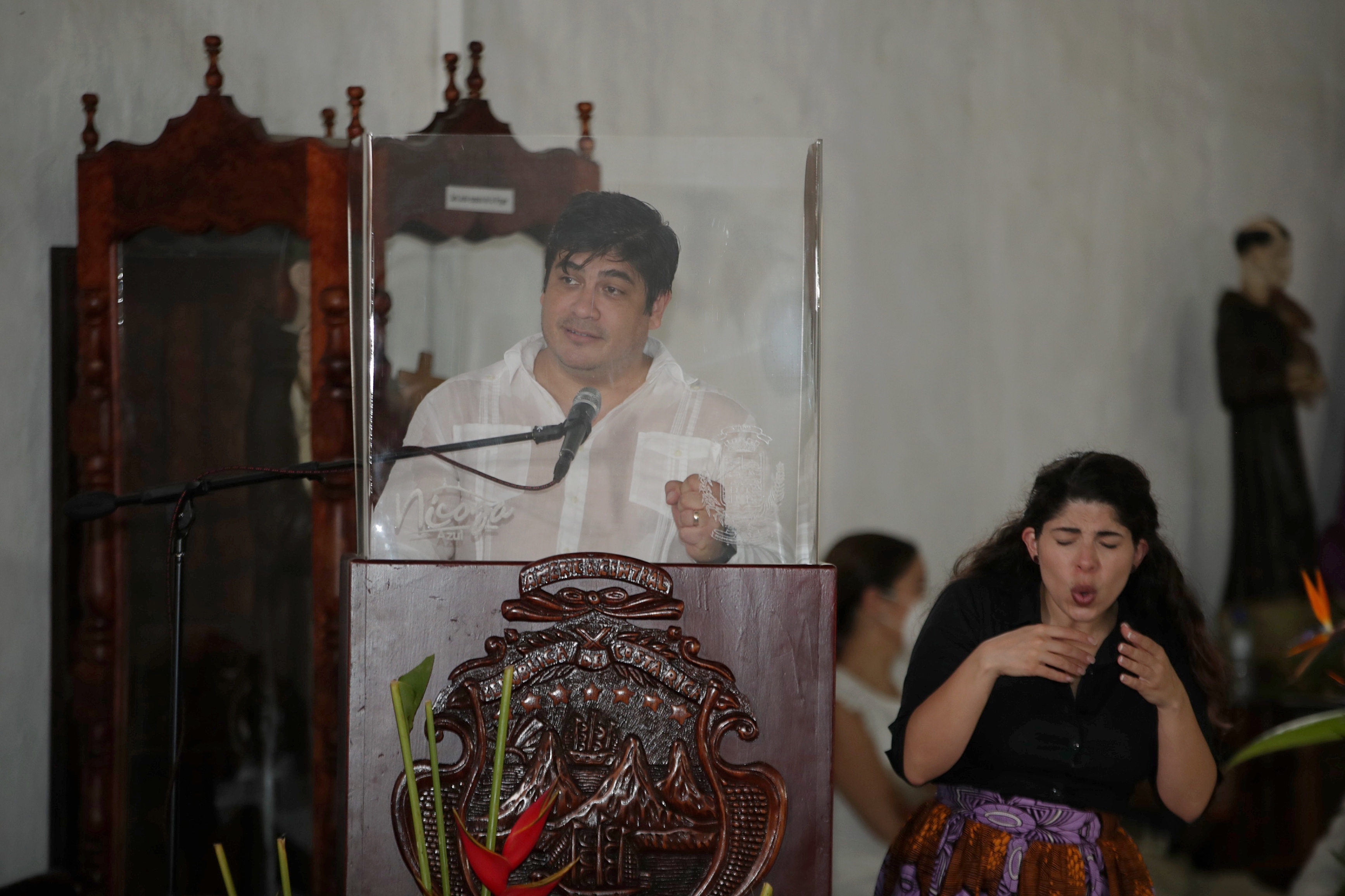 25/07/2021/ Presidente de la República Carlos Alvarado durante discurso en el concejo Municipal en el marco de la celebración del homenaje 197 a la anexión de Nicoya / Fotografia: John Durán