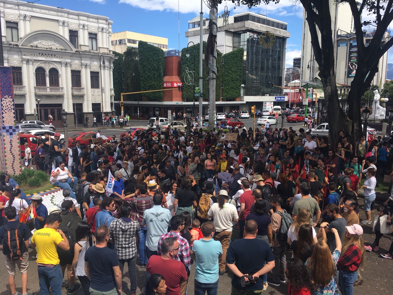 Marcha pro Estado laico. Participantes se congregaron en el Parque Central. Foto Diana Méndez