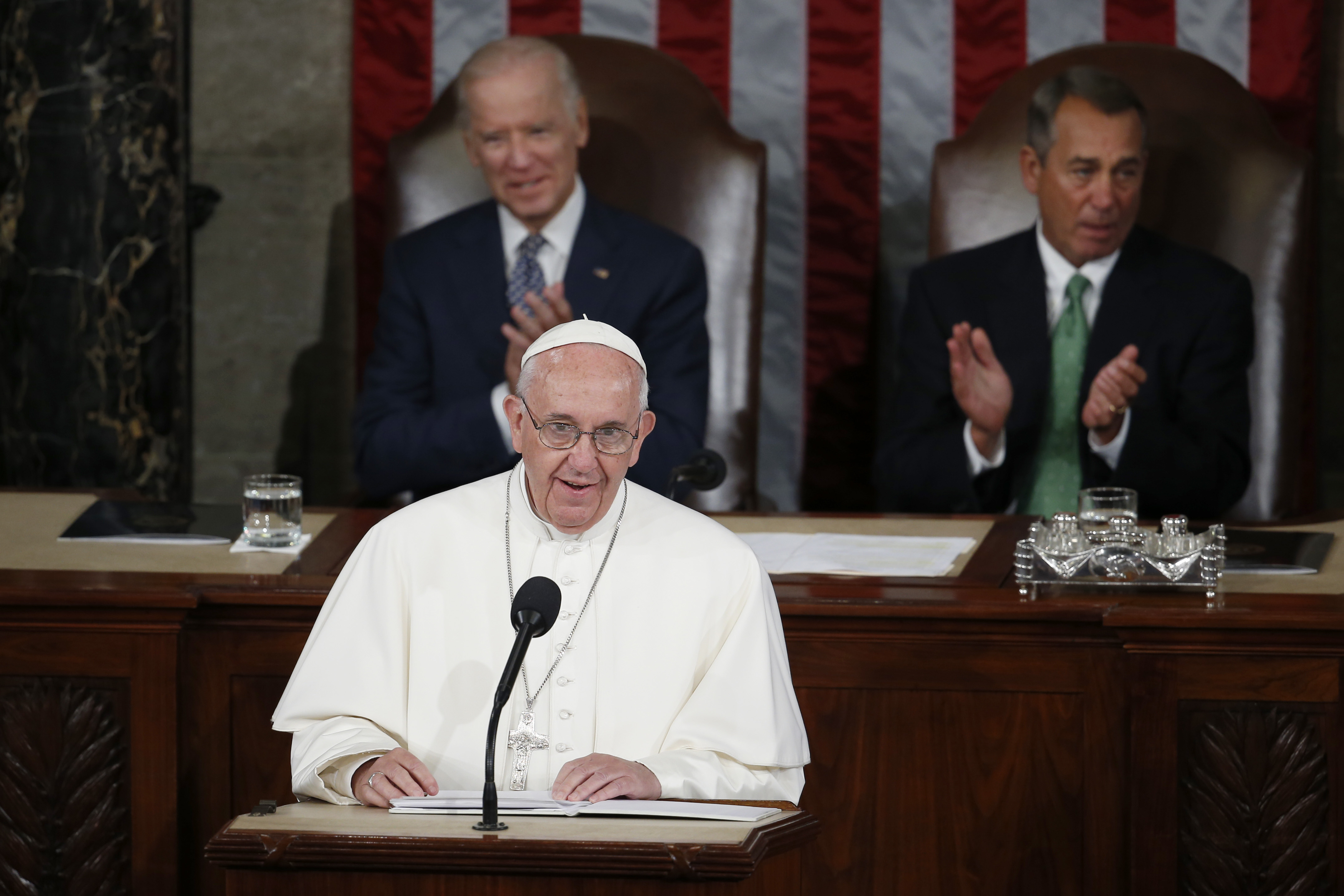 El papa Francisco es el primer pontífice que habla ante una sesión conjunta de las cámaras del Congreso estadounidense.