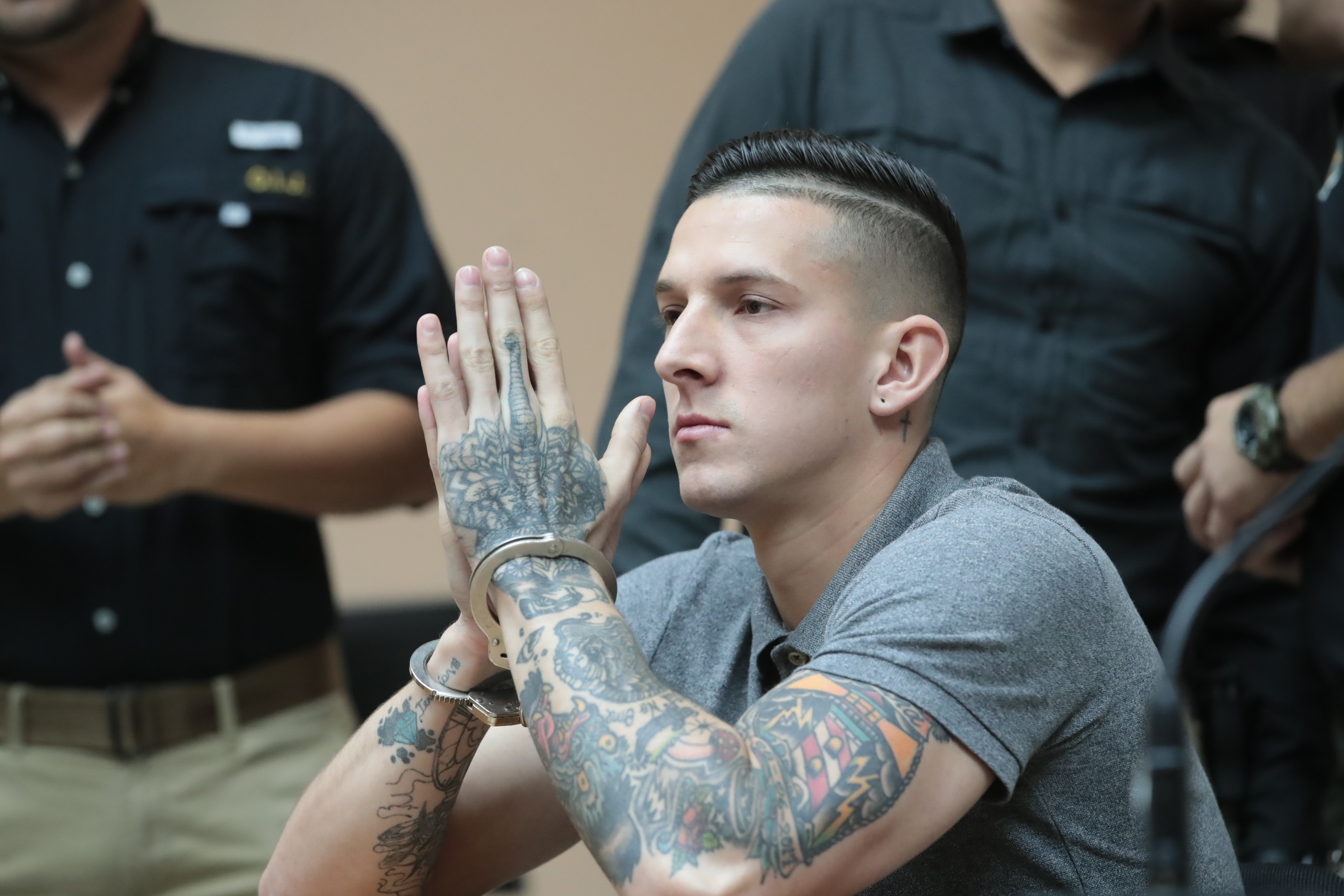 27/01/2020 Juicio en contra Marvin Brenes Oviedo con una condena de 50 años de cárcel por la muerte de Andres Hernández, en la sala de juicio #7 de los tribunales de Heredia. Foto Alonso Tenorio