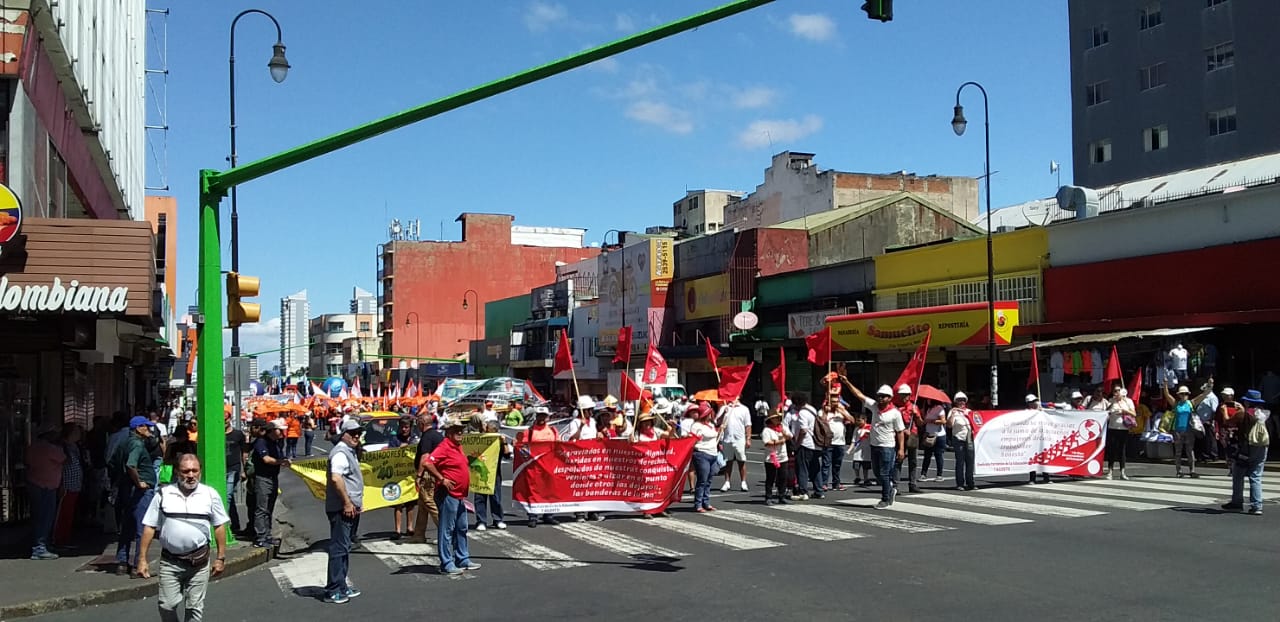 Marcha de los trabajadores en San José el 1° de mayo del 2019. Foto: Karen Fernández