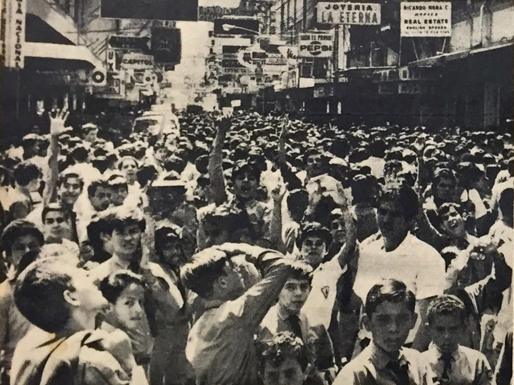 Protestas. Una de las manifestaciones de los estudiantes en 1970.