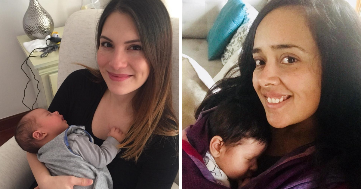 A la izquierda, Samuel y su mamá, Kathleen Gaitán, y a la derecha, Loic y su mamá Kimberly Quesada.