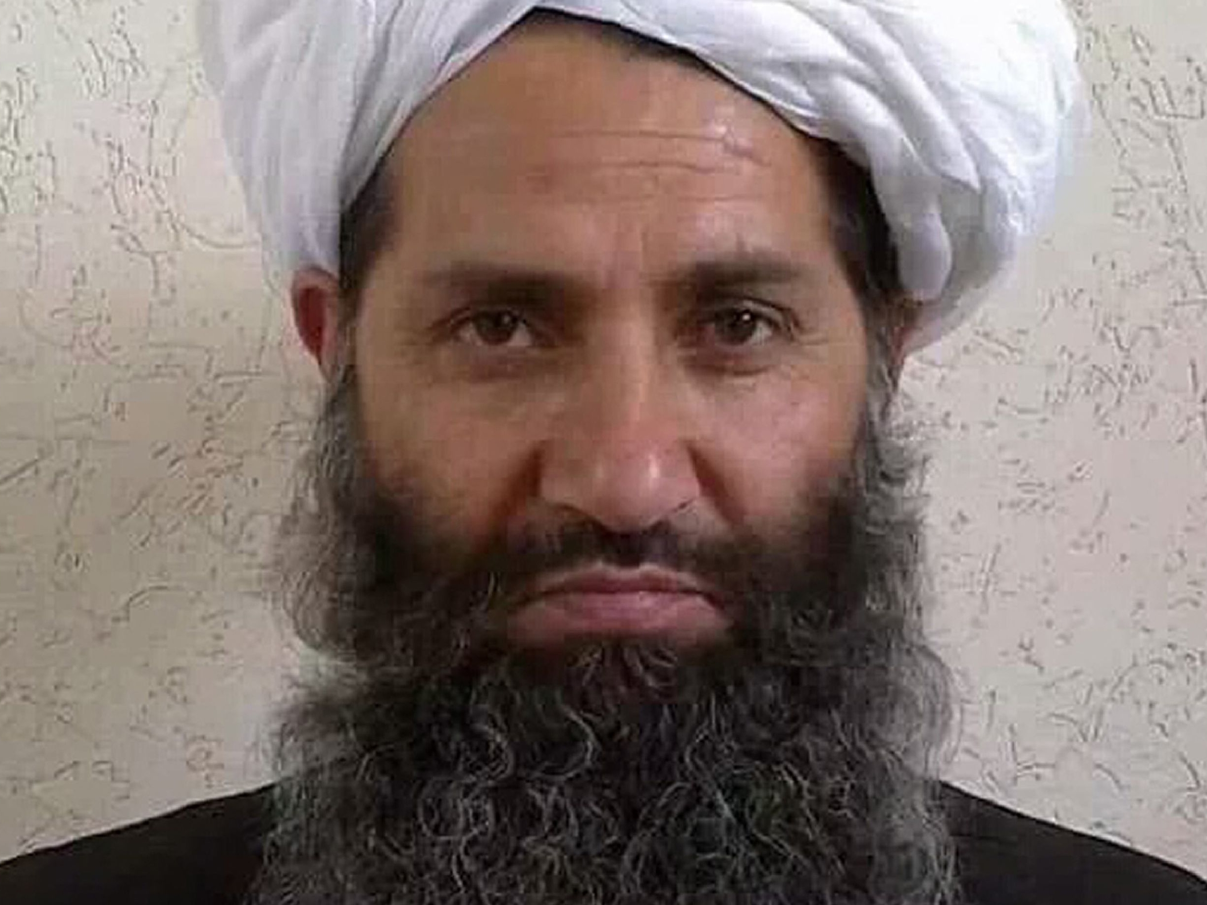 (FILES) this file undated handout photograph released by the Afghan Taliban on May 25, 2016 shows, according to the Afghan Taliban, the new Mullah Haibatullah Akhundzada posing for a photograph at an undisclosed location. - In the days since taking power in Afghanistan, a wide range of Taliban figures have entered Kabul -- hardened commandos, armed madrassa students and greying leaders back from years of exile. There has been one major exception -- the group's supreme leader. (Photo by - / Afghan Taliban / AFP) / TO GO WITH AFGHANISTAN-CONFLICT-TALIBAN-LEADER,PROFILE
-----EDITORS NOTE --- RESTRICTED TO EDITORIAL USE - MANDATORY CREDIT "AFP PHOTO / AFGHAN TALIBAN" - NO MARKETING - NO ADVERTISING CAMPAIGNS - DISTRIBUTED AS A SERVICE TO CLIENTS