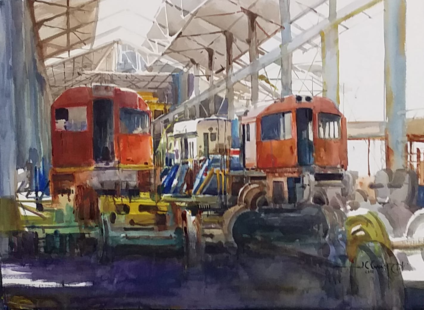 'La tarde del 15' es una de las obras pertenecientes a esta nueva muestra de Juan Carlos Camacho. Foto: Cortesía Club Unión