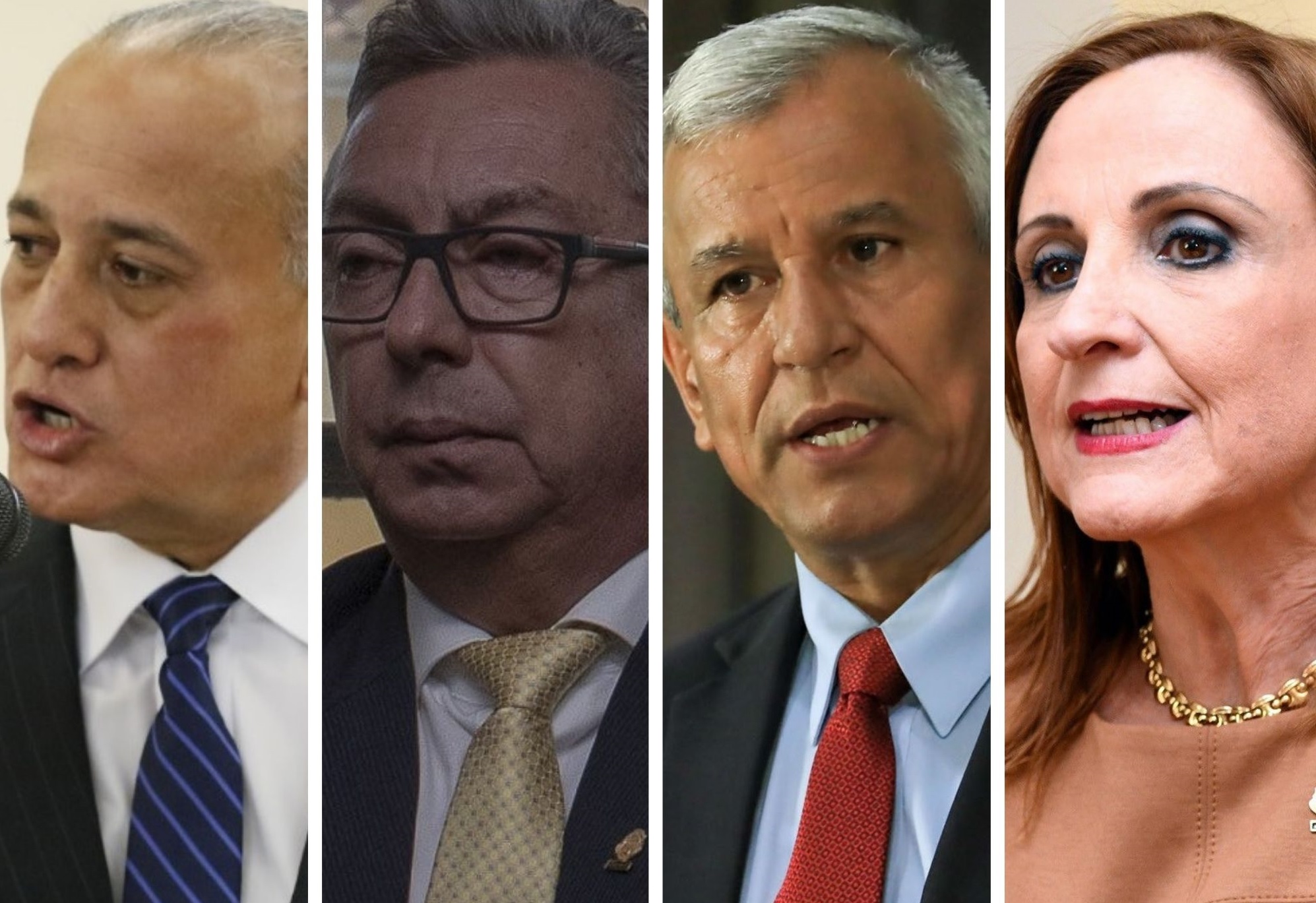 06/10/2020. Los diputados Luis Fernando Chacón y Jorge Fonseca, del PLN; Víctor Morales, del PAC; y la independiente Zoila Rosa Volio.