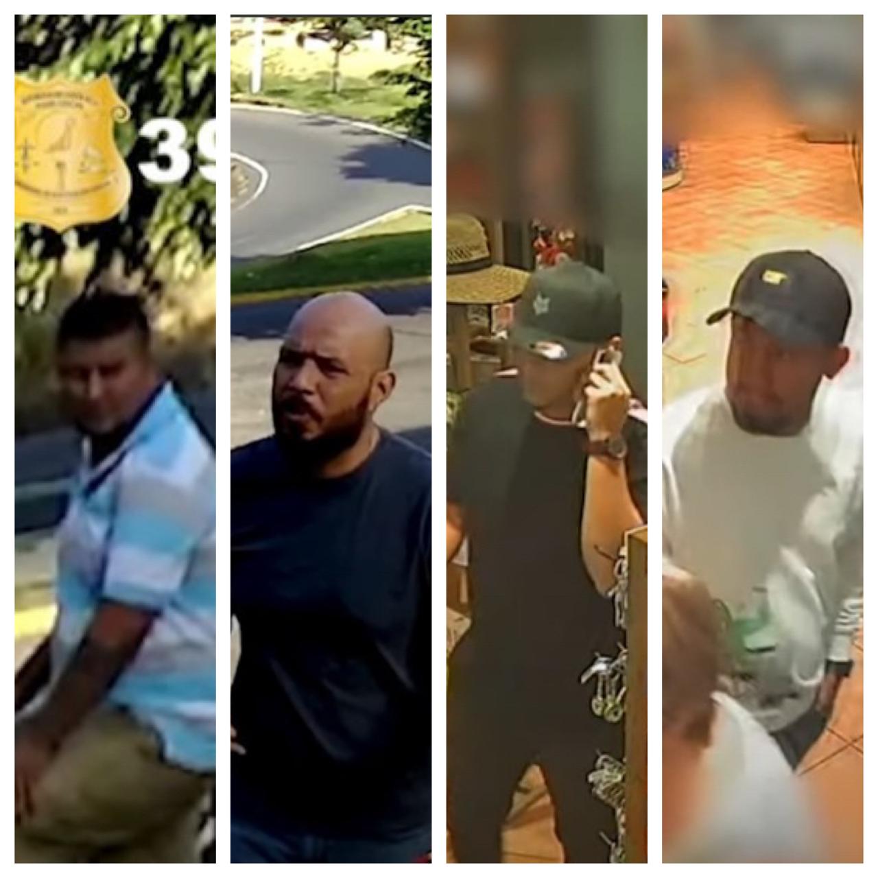 Estas son las imágenes de cuatro de las seis personas que el OIJ busca por su posible vínculo con el atentado de Joao Maldonado, ocurrido en enero anterior.