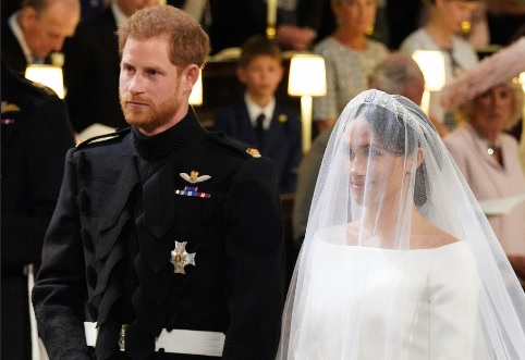 El príncipe Enrique y Meghan Markle en su esperada boda.