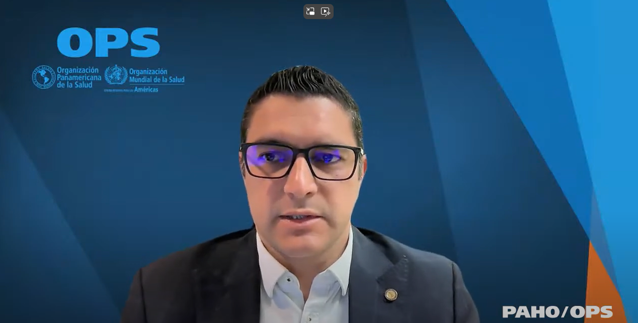 Daniel Salas, quien fuera ministro de Salud de Costa Rica, hoy trabaja en la OPS.
Imagen: Captura de pantalla