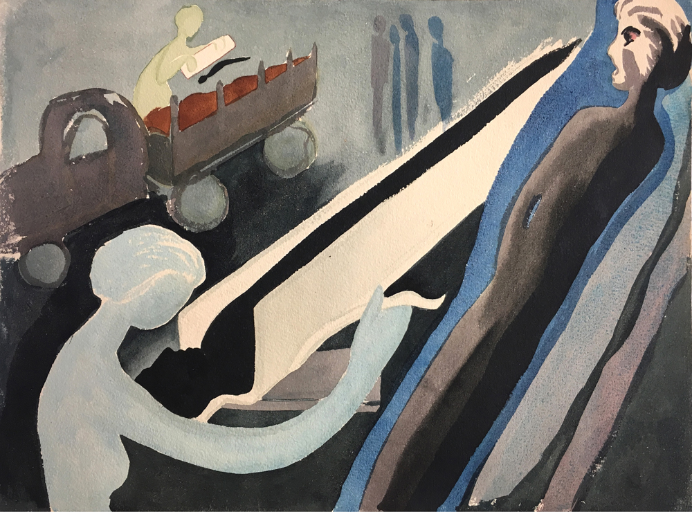 Pintura sin título (sin fecha, hacia 1954), acuarela sobre papel de Margarita Bertheau, colección particular.