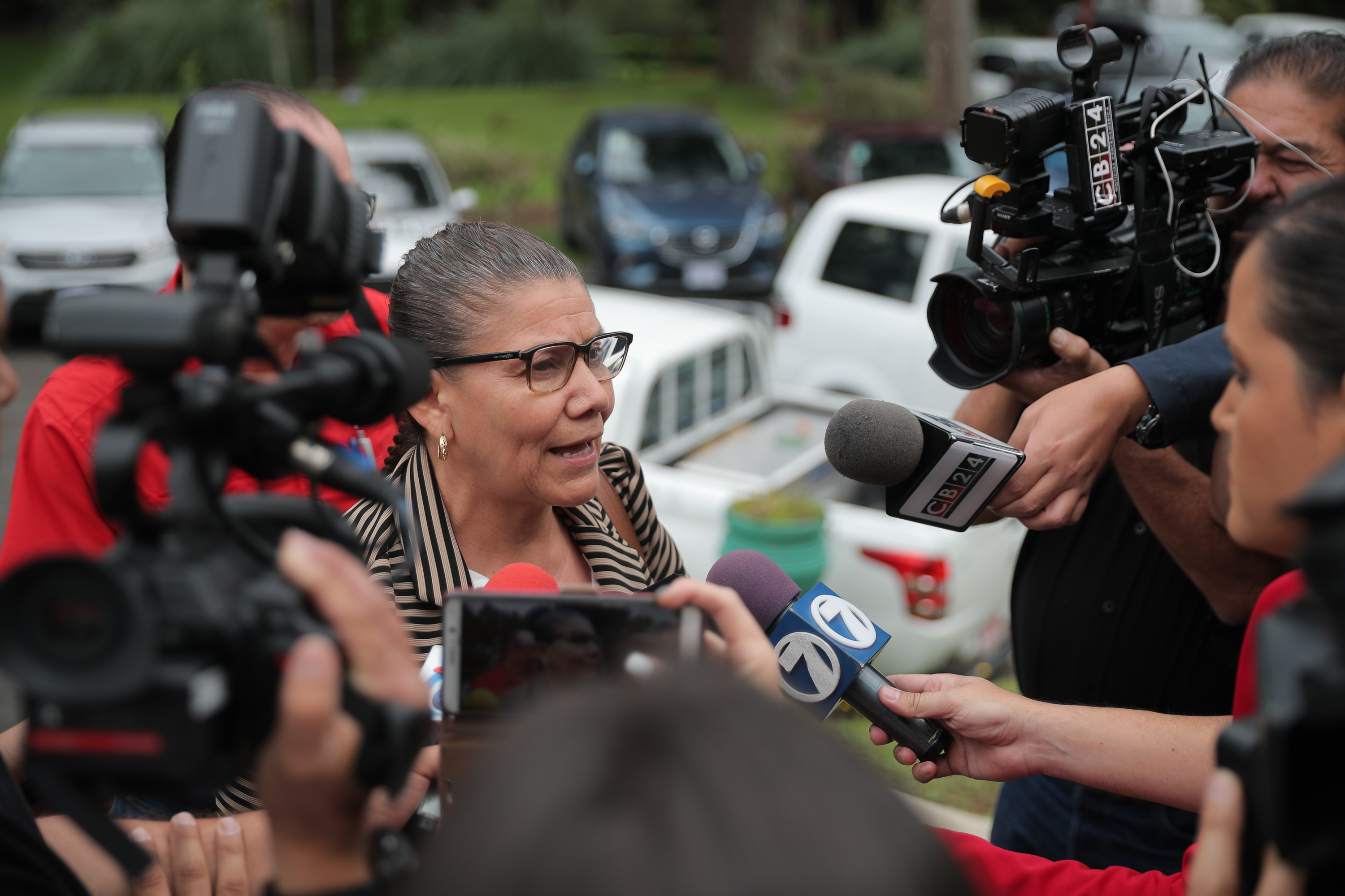 20/9/2018. Tres Rios, Escuela Social Juan XXIII. Segunda reunion entre sindicatos y el gobierno por la reforma fiscal. En la foto la presidenta de APSE, Mélida Cedeño. Foto Jeffrey Zamora