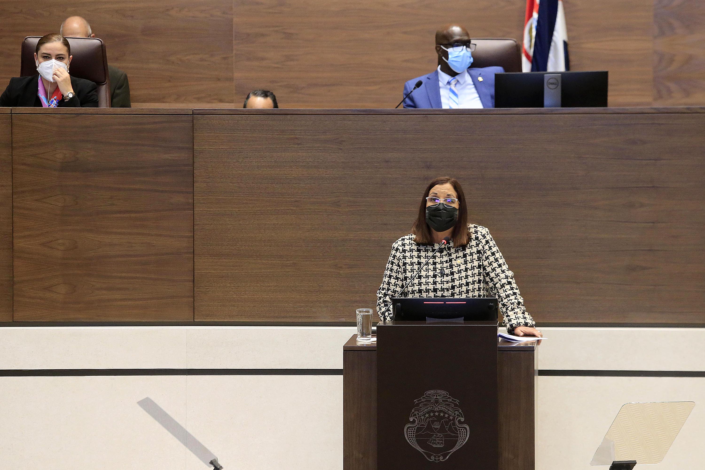 20/01/2021 Asamblea Legislativa. La ministra de Educación, Giselle Cruz, comparece ante los diputados en el Plenario Legislativo. Foto: Rafael Pacheco