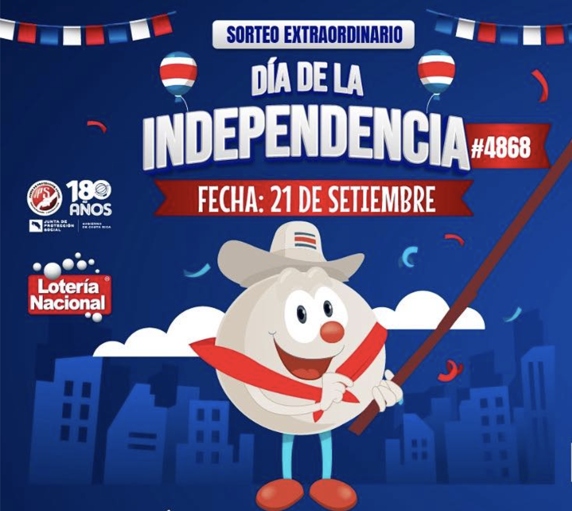 Estos fueron los números ganadores del Sorteo Extraordinario dedicado a los 204 años de la Independencia de Costa Rica. Fotografía: