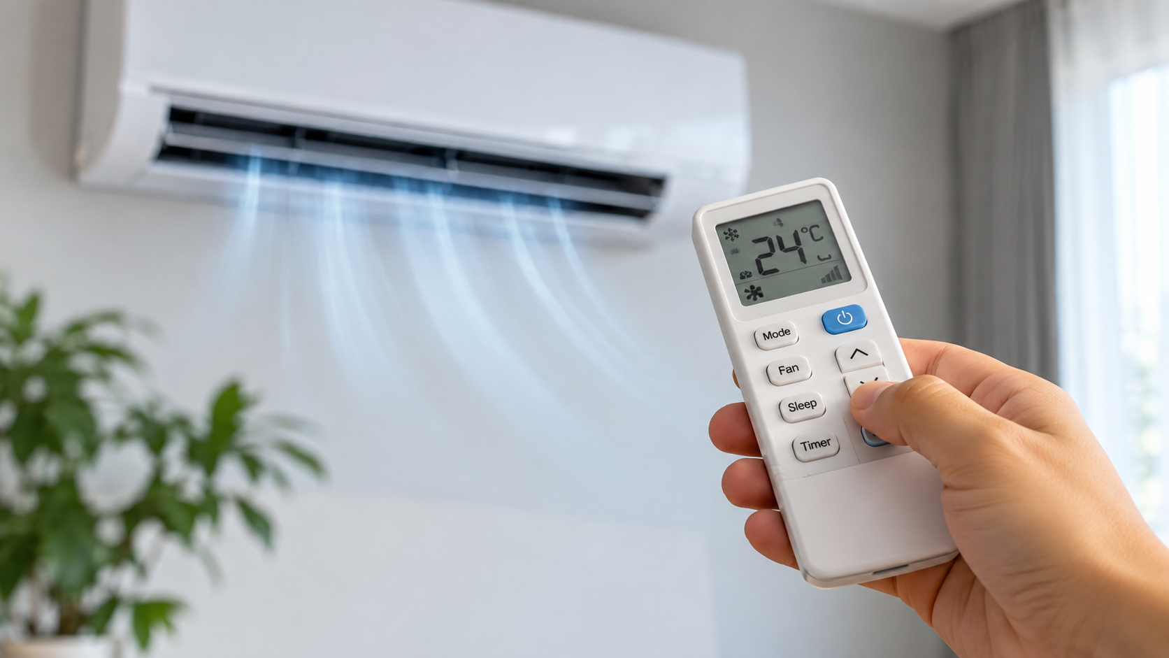 Cinco funciones del aire acondicionado permiten automatizar ajustes de temperatura, humedad, ventilación y tiempo de uso.