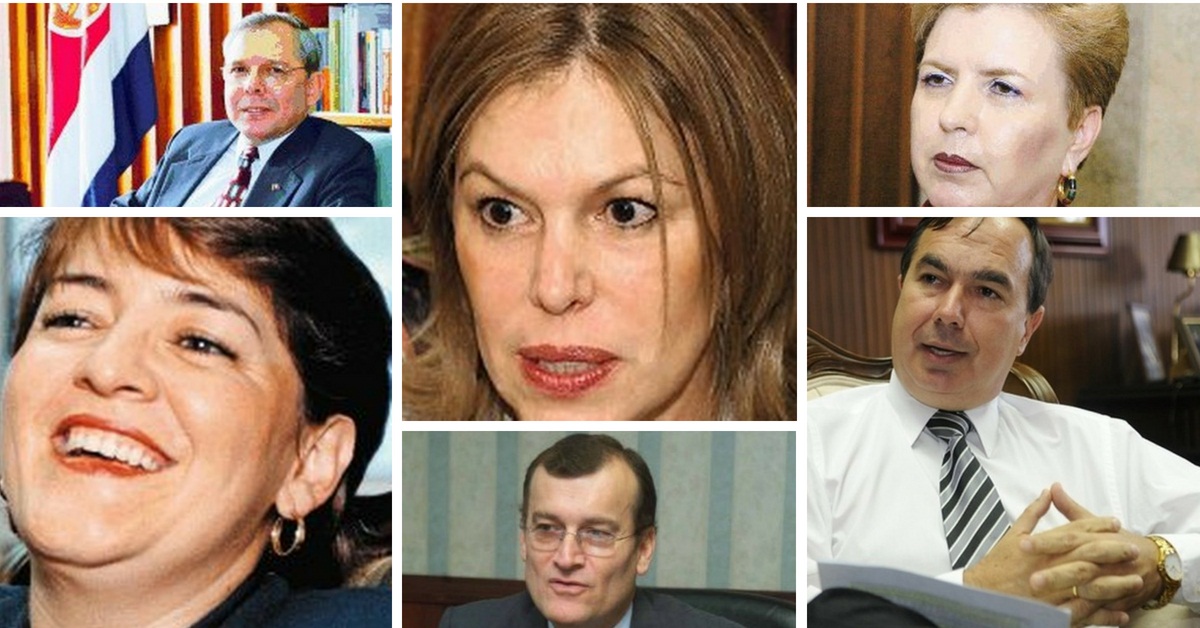 De los 20 recursos de amparo, 12 fueron presentados pro exmagistrados. Entre ellos (de izquiera a derecha): Luis Fernando Solano, Ana Virginia Calzada, Magda Pereira, Anabelle León, Adrián Vargas y Rolando Vega.