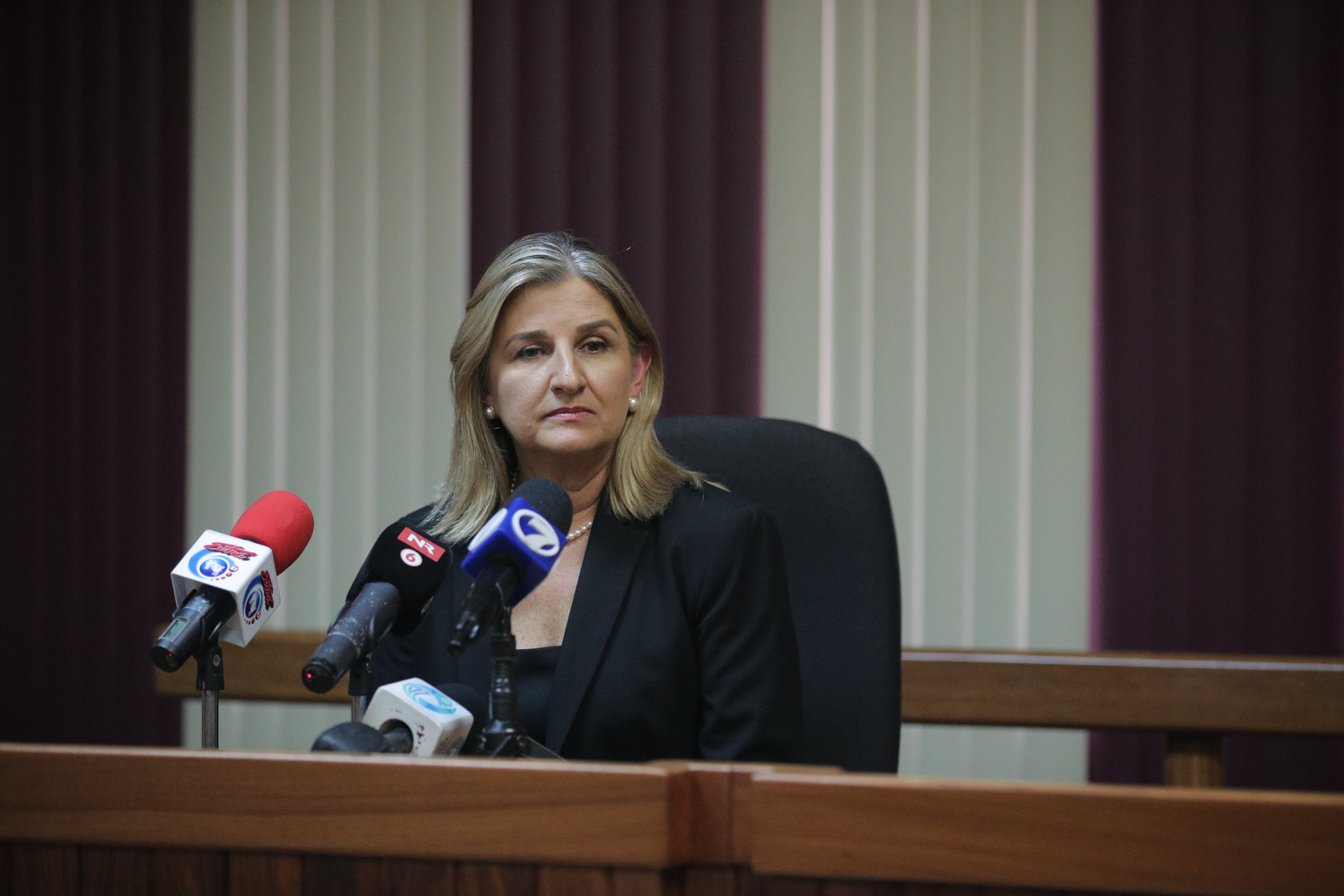 9/3/2018. San Jose. Tribunales de Goicoechea. Entrevista de Emilia Navas por parte de la comisión de nombramiento de la Corte para el puesto de Fiscal General. Foto Jeffrey Zamora