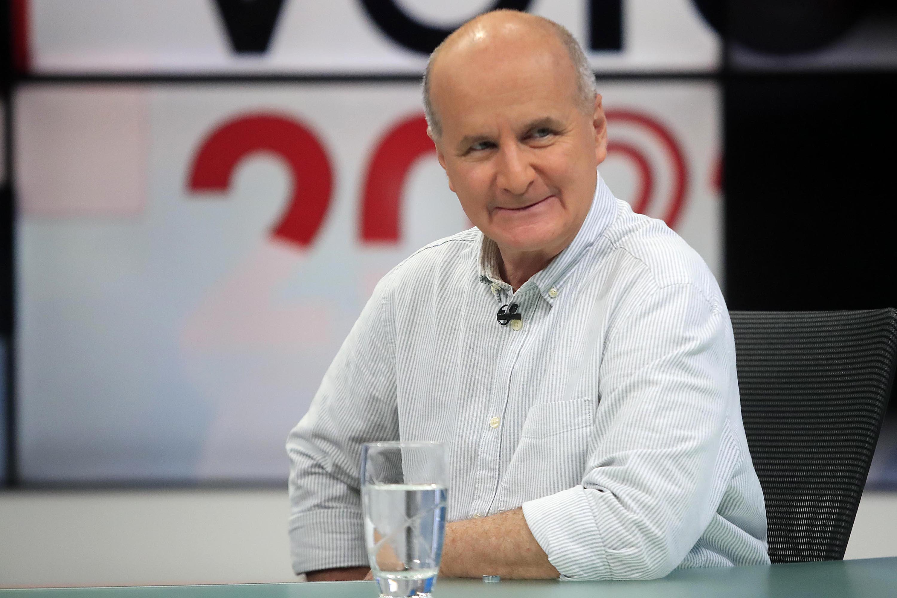 03/04/2022 ELECCIONES COSTA RICA 2022 SEGUNDA RONDA. Repretel, La Uruca. El expresidente José María Figueres, candidato del Partido Liberación Nacional (PLN), asistió a este canal donde fue entrevistado en vivo por Randall Rivera.