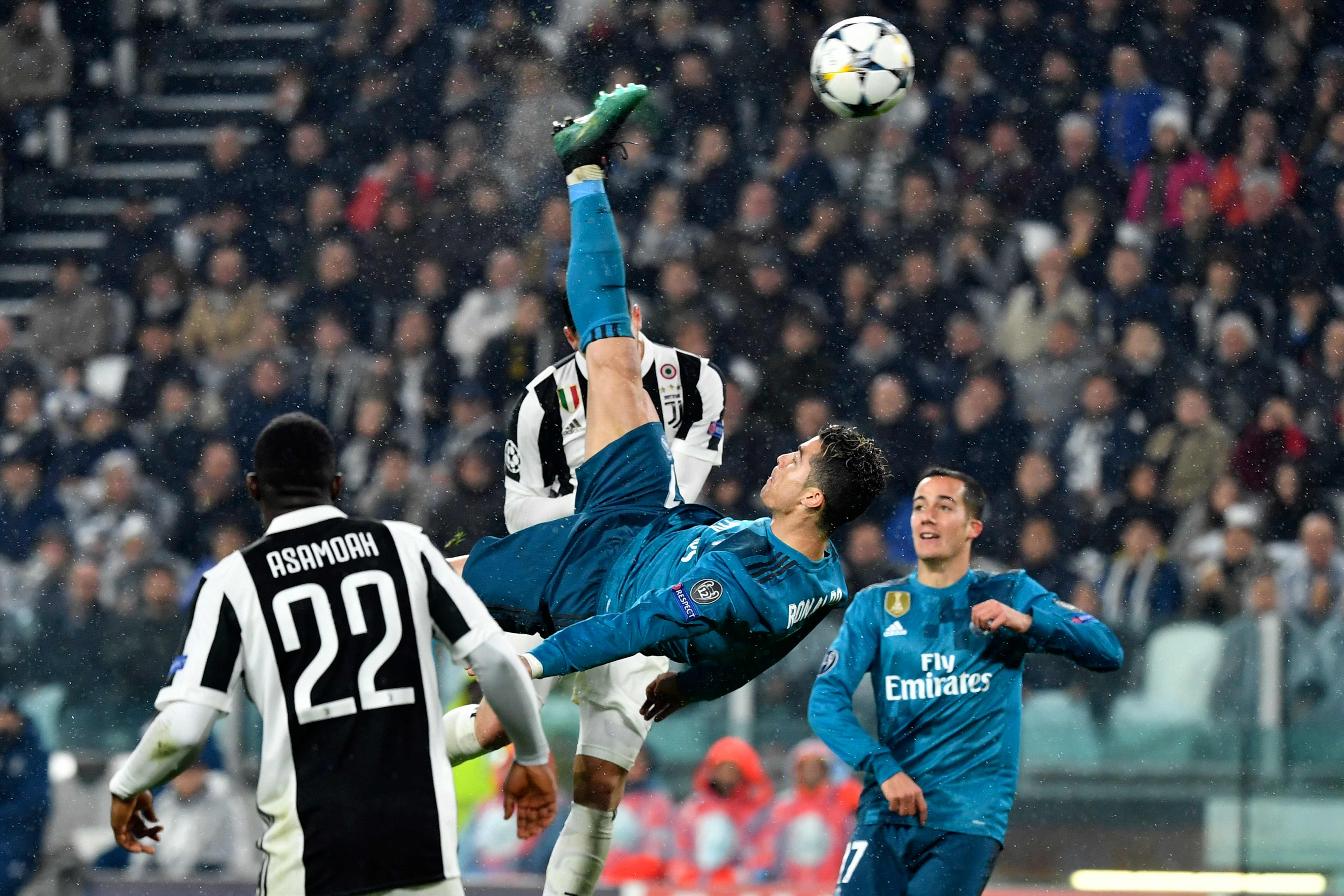 Esta es la acción en la que Cristiano Ronaldo anota su segundo gol ante la Juventus. Foto: AFP