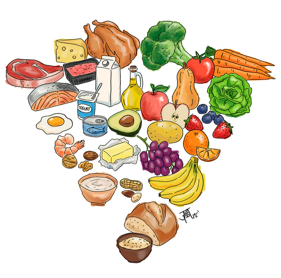 Adiós a la pirámide clásica: menos ultraprocesados y más comida real