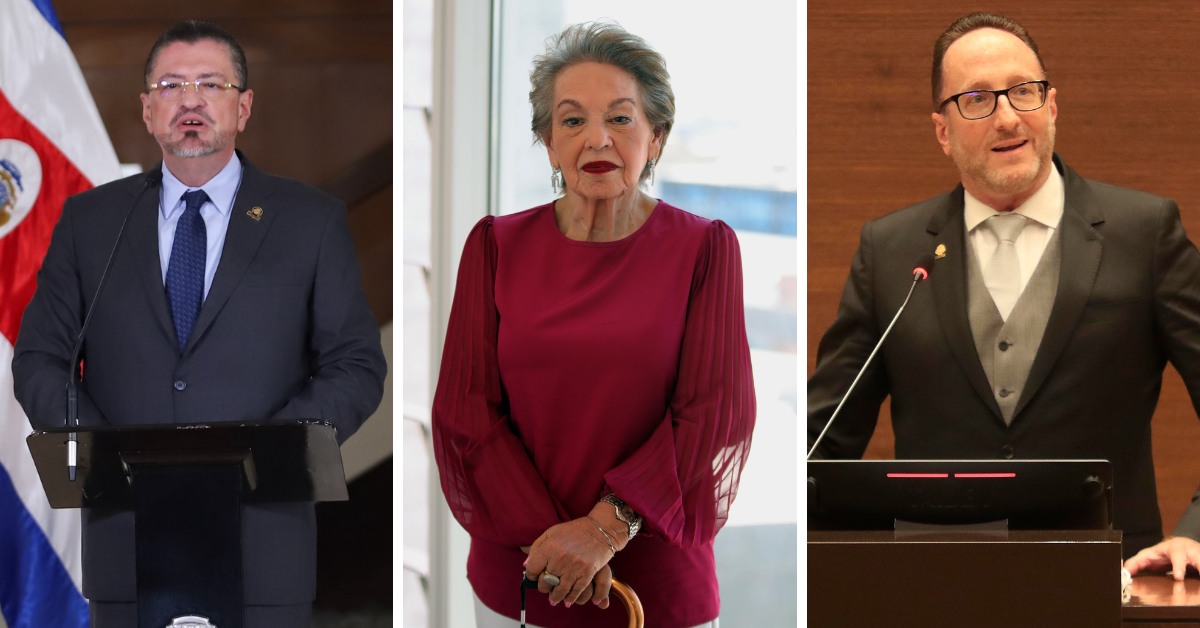 El presidente Rodrigo Chaves exigió a la diputada Gloria Navas no integrar órganos legislativos y tildó de mentiroso al legislador Eliécer Feinzaig. Foto: Archivo LN