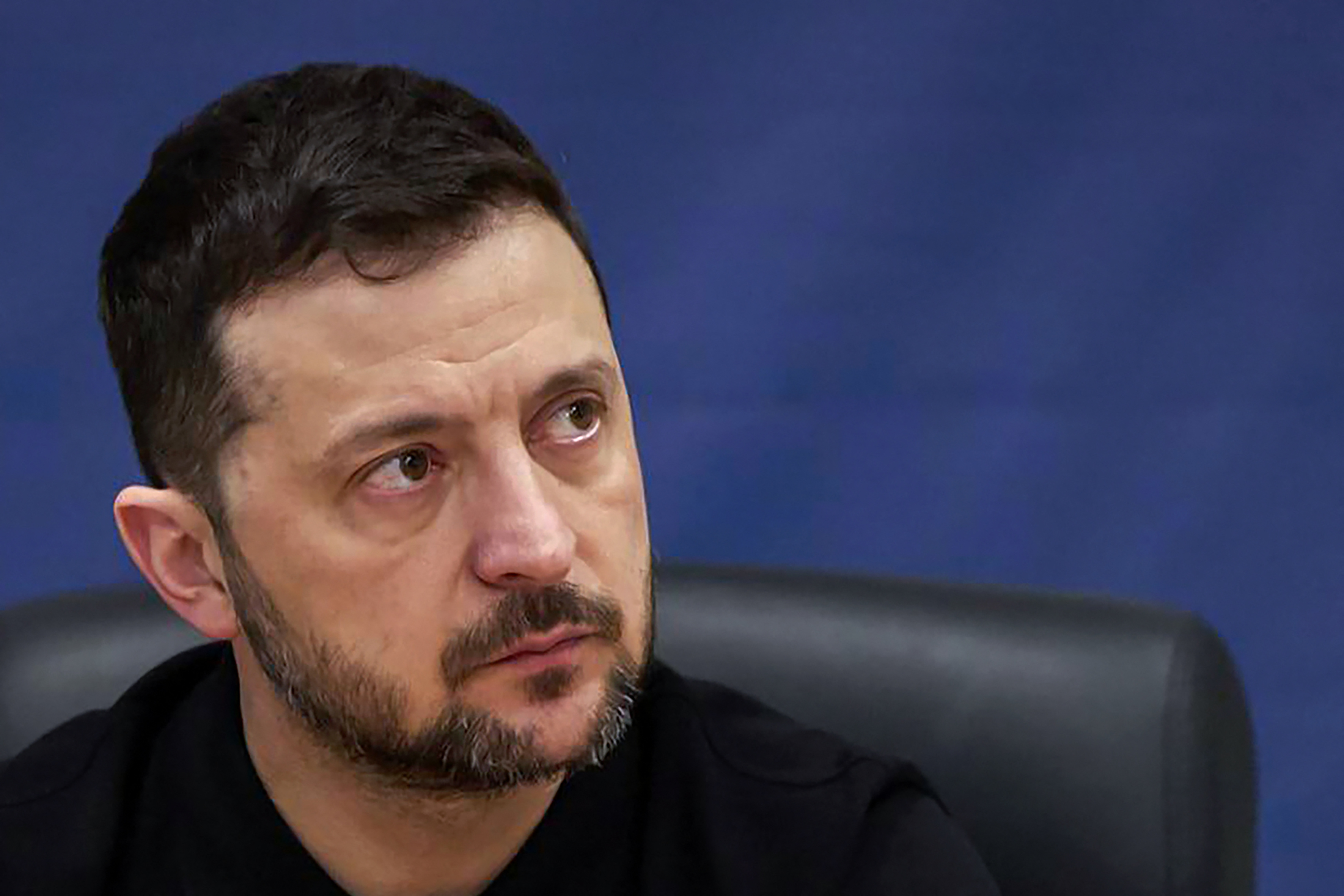 This handout photograph taken and released by the Ukrainian Presidential Press Service on February 13, 2025, shows Ukraine's President Volodymyr Zelensky visiting the Khmelnytsky nuclear power plant in Netishyn, amid the Russian invasion of Ukraine. (Photo by Handout / UKRAINIAN