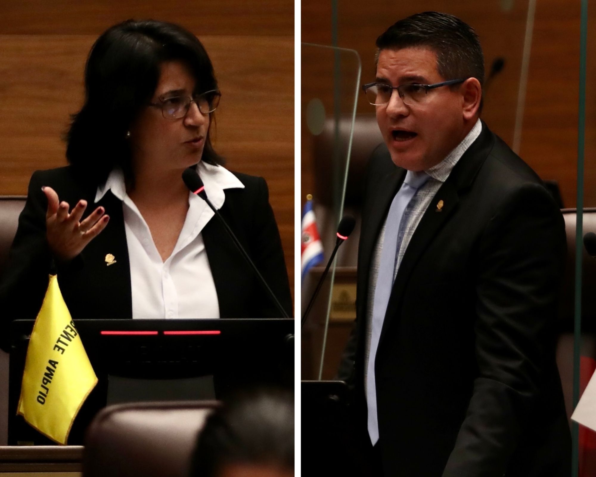 Rocío Alfaro, del Frente Amplio, y Fabricio Alvarado, de Nueva República. Foto: Archivo GN.