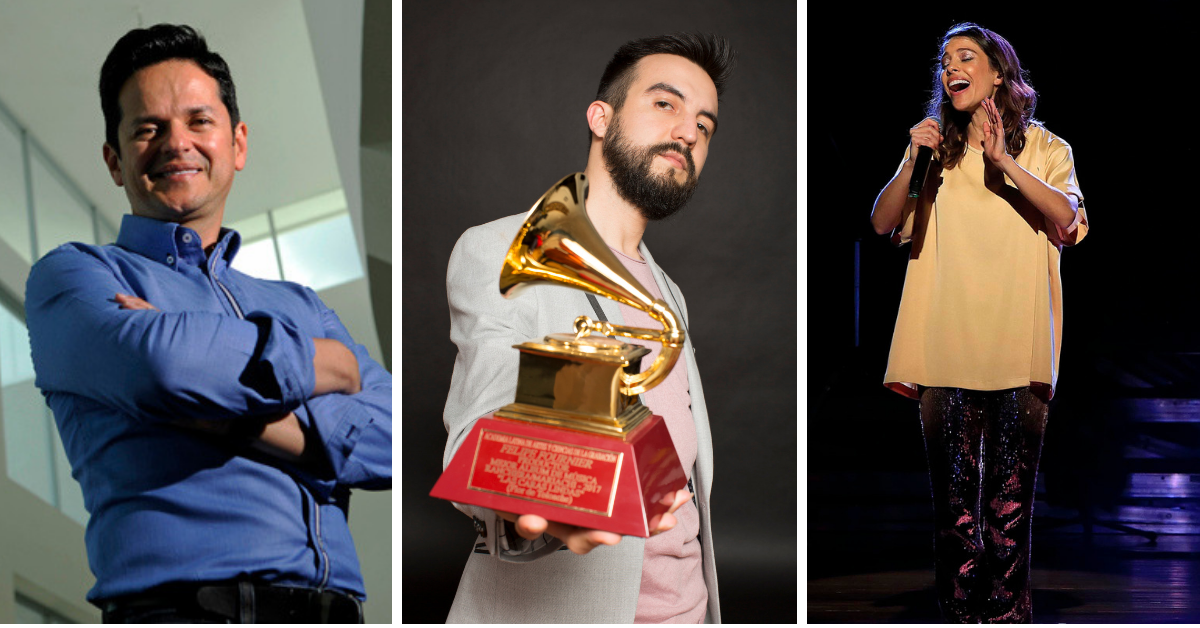 Foto de listados con ganadores y nominada a los Latun Grammy.