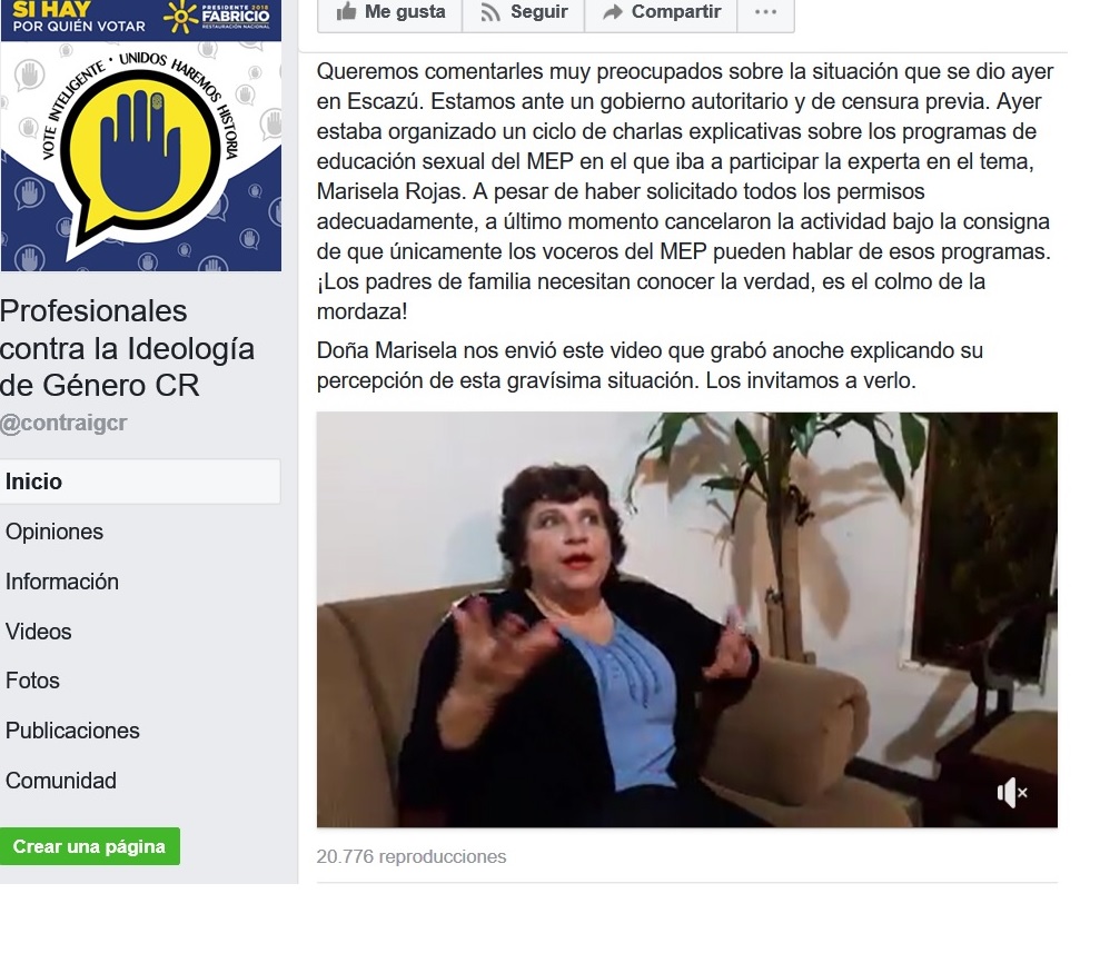 Marisela Rojas en video sobre ideología de género.