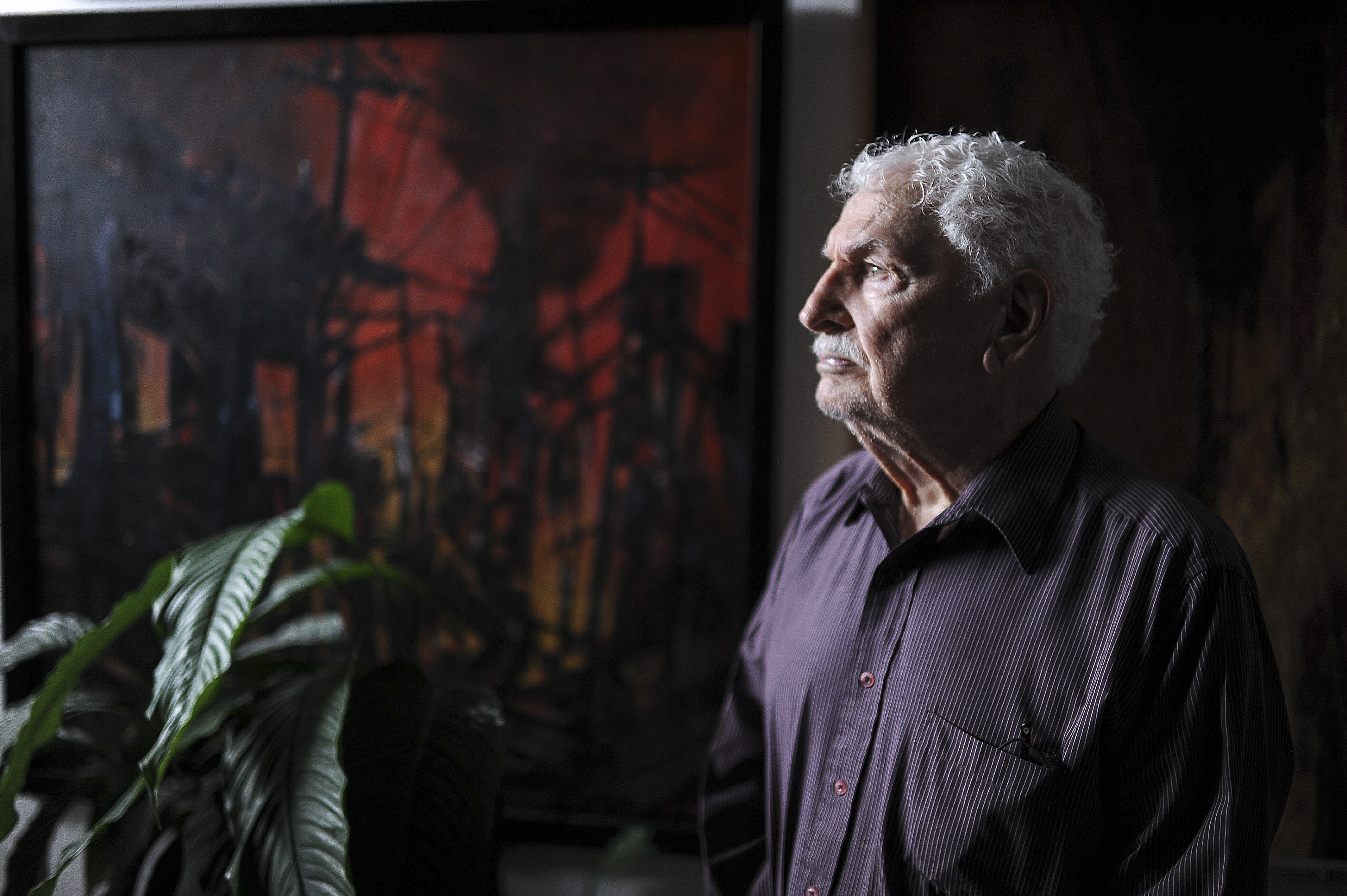 Retratos al artista Felo García, de 92 años, en su casa. Credito: Jorge Navarro Trejos