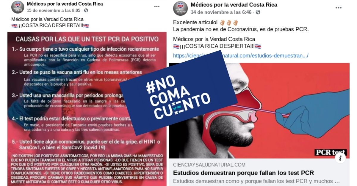 Las dos publicaciones replican ideas incorrectas sobre la forma en la que trabajan las pruebas PCR, altamente sensibles y específicas para detectar el virus que causa la covid-19.